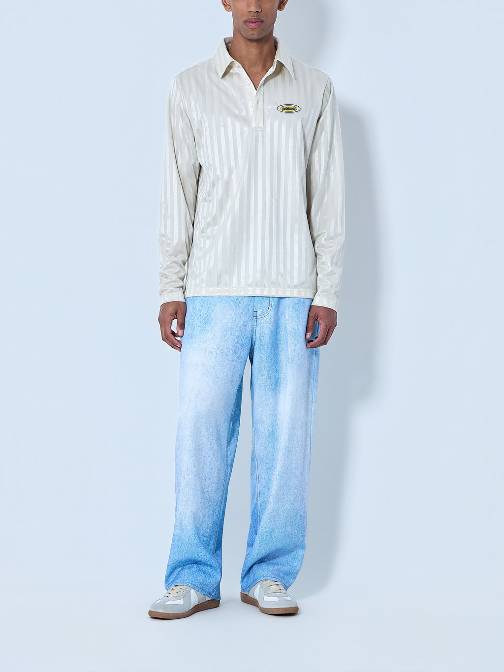 Wide-Leg Denim Trousers