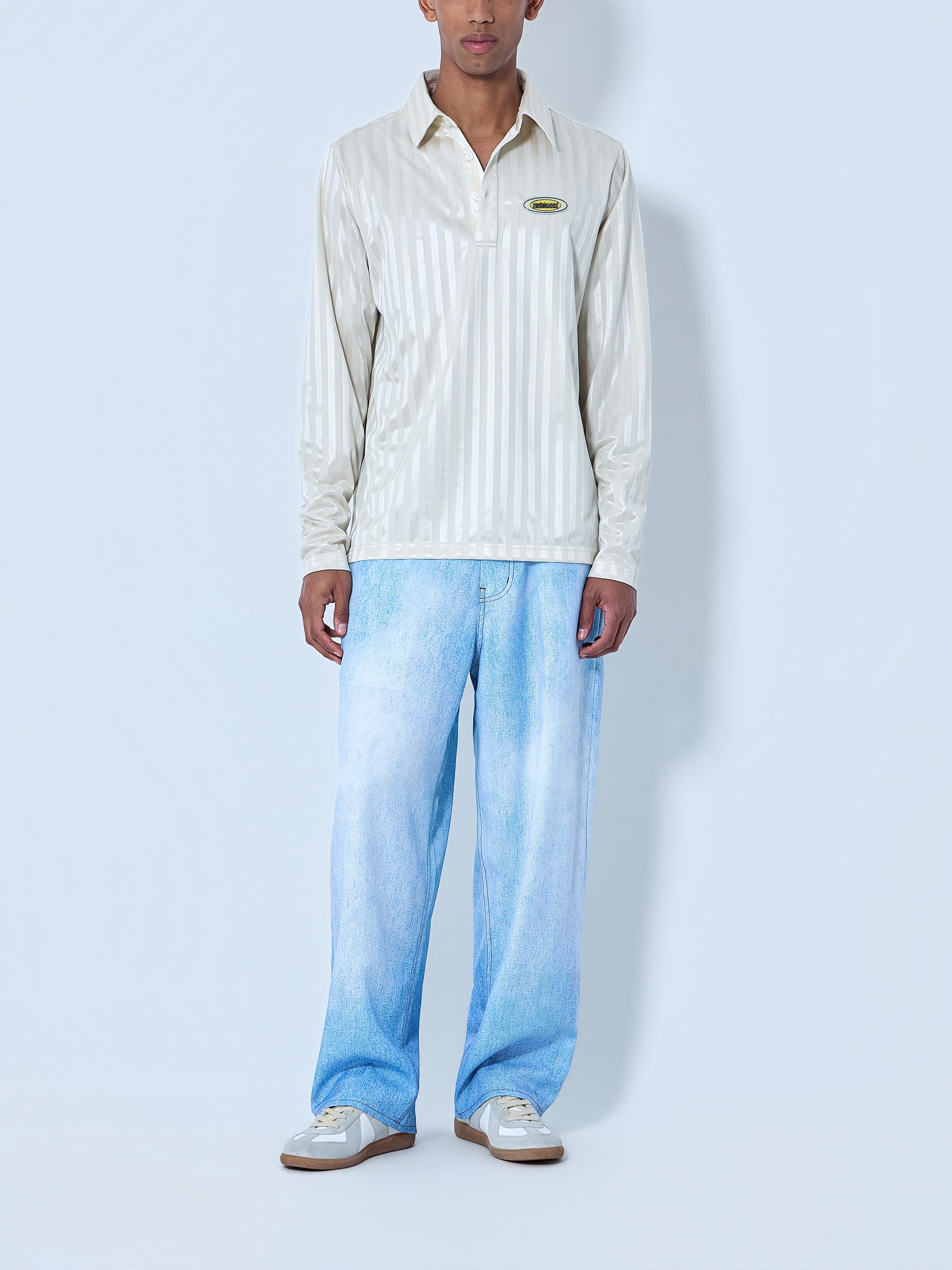 Wide-Leg Denim Trousers