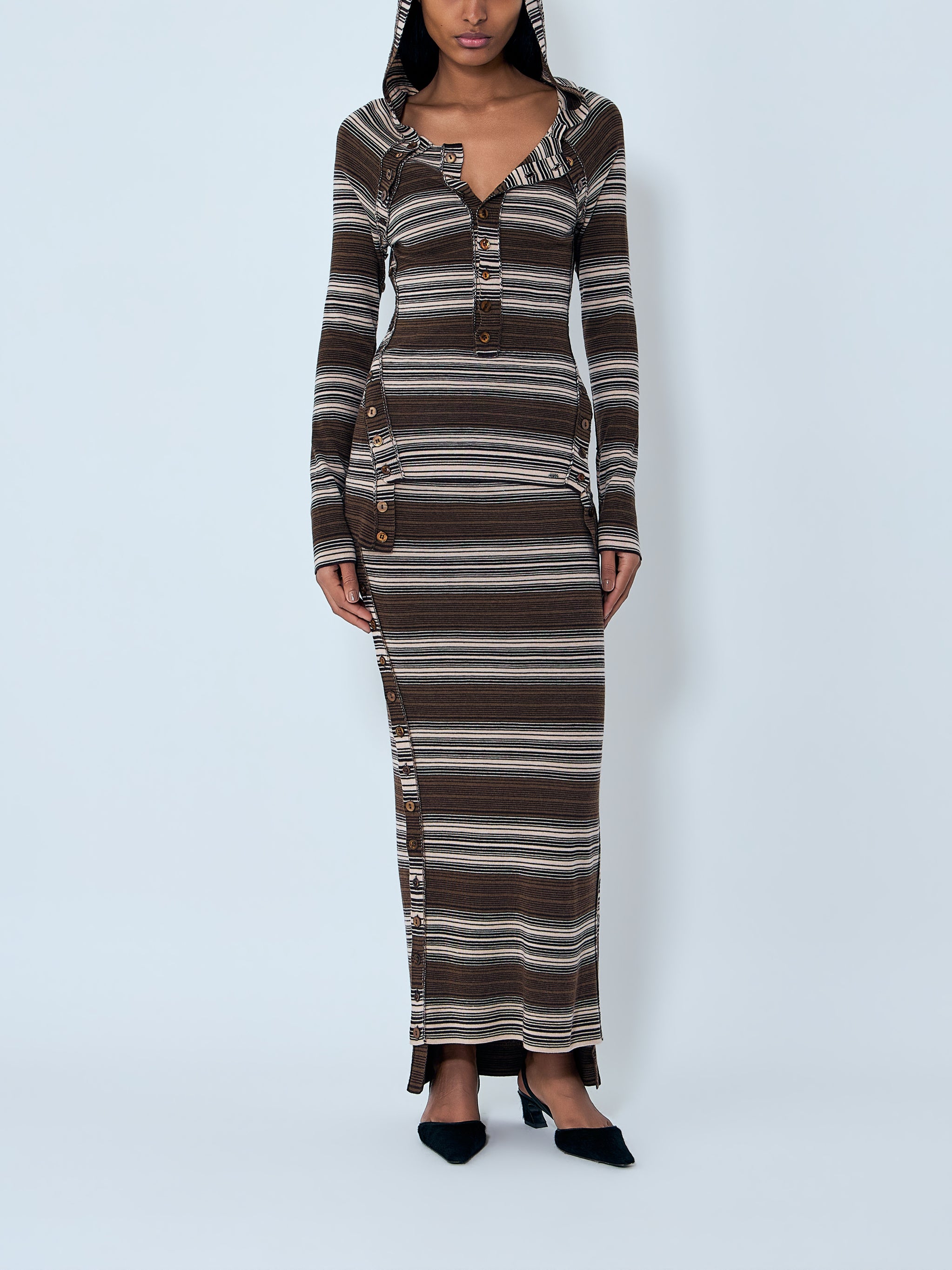 Stripe Knit Maxi Skirt