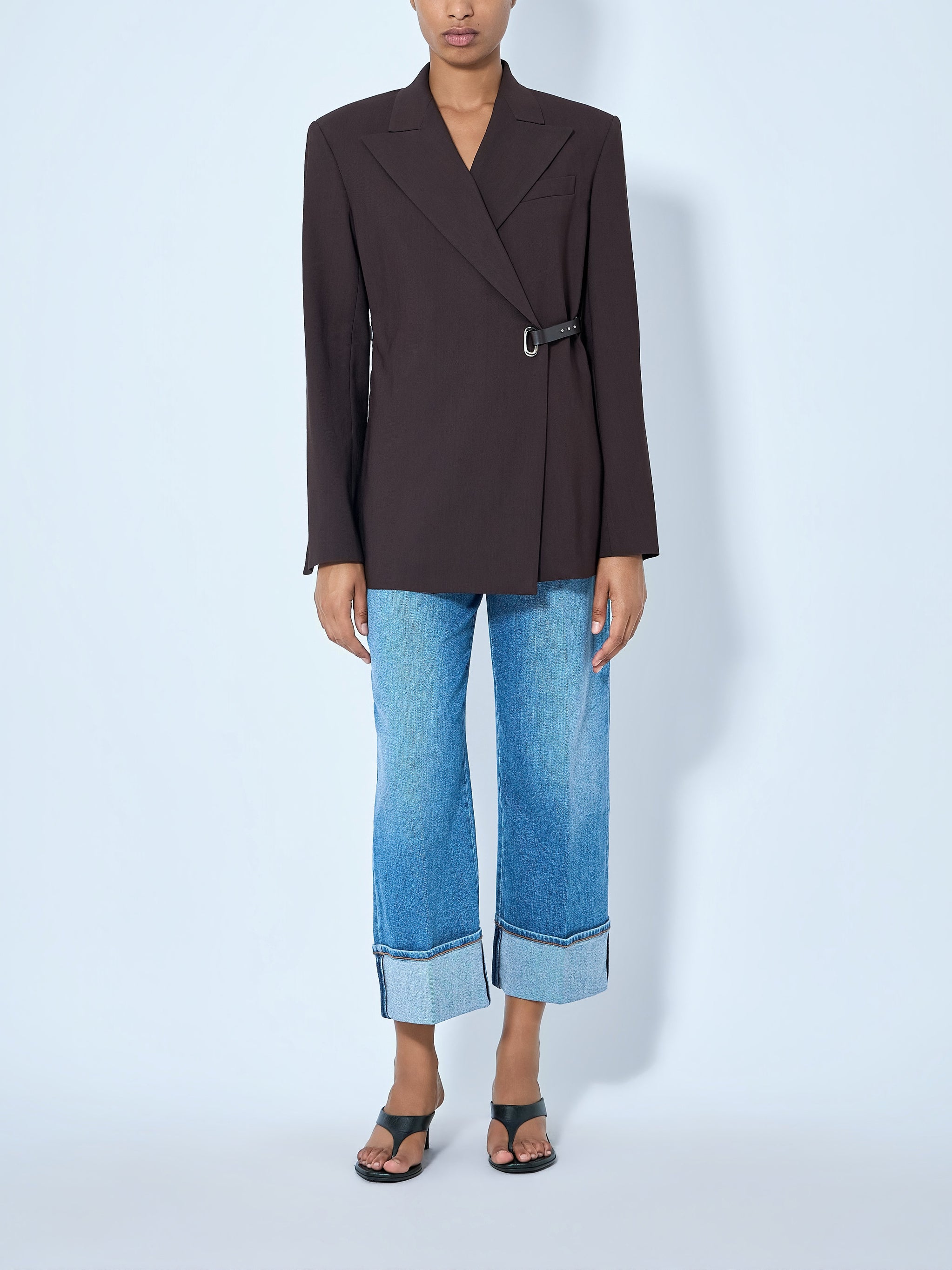 Asymmetric Buckle Blazer