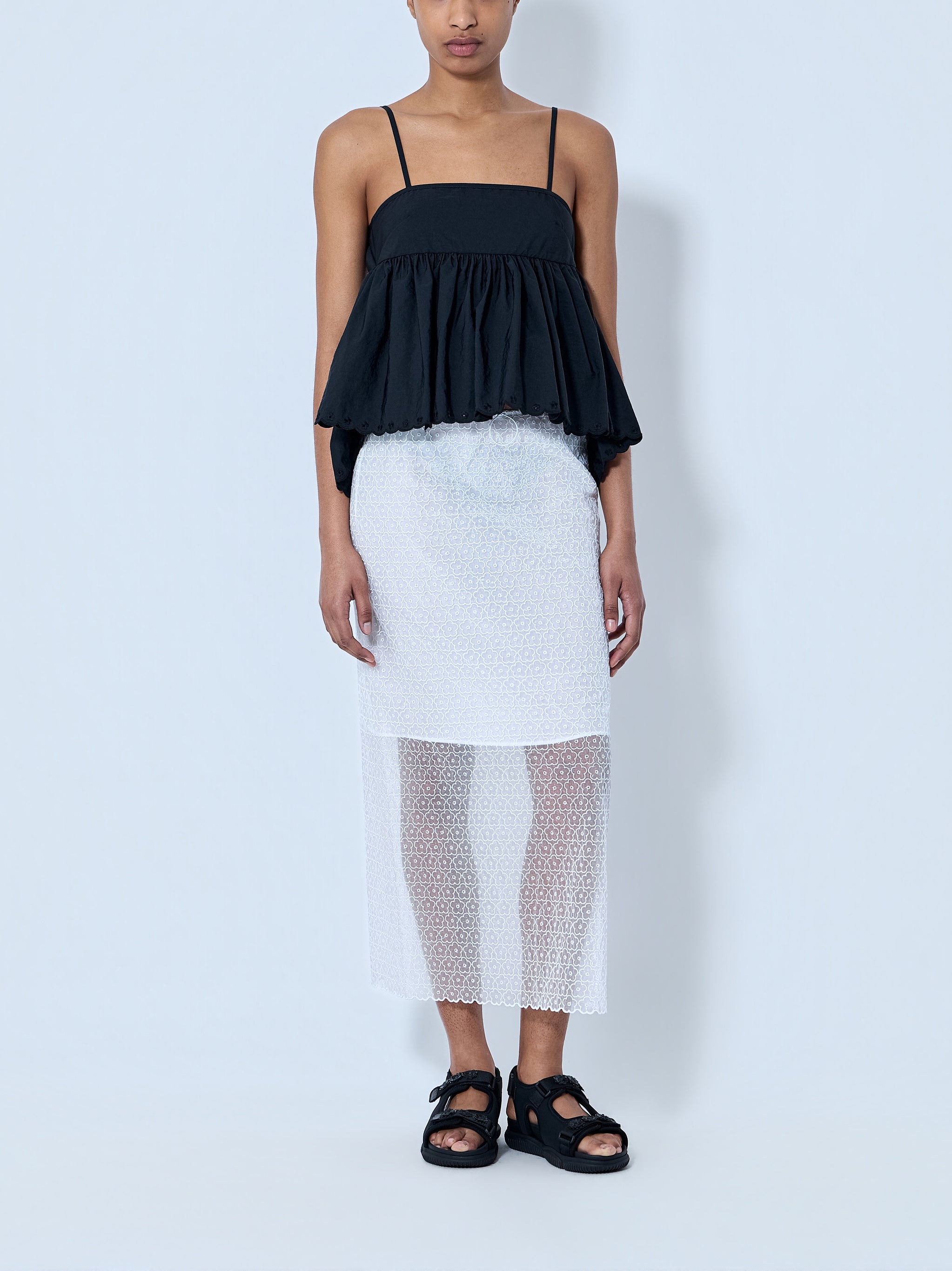CBselena Embroidered Taffeta Top