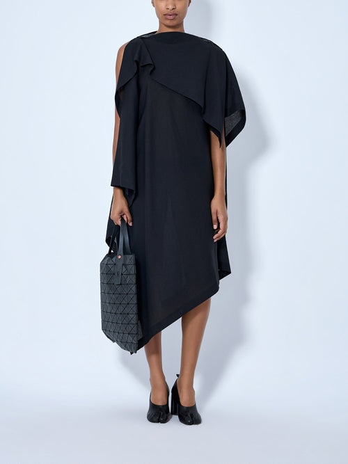 All Squares Asymmetric Draped Midi Dress