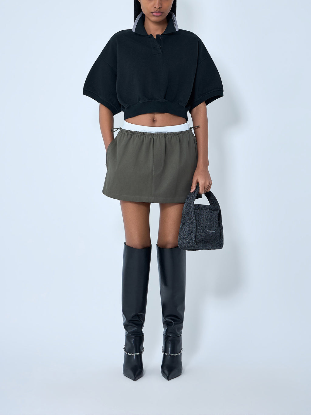 Elasticated Waist Mini Skirt