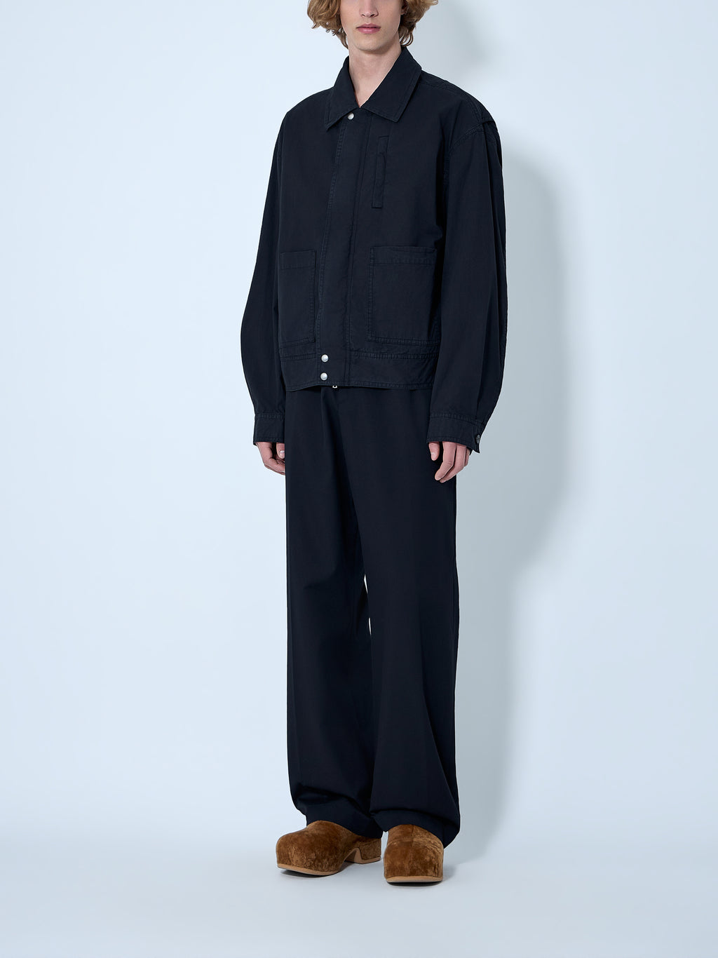 Cotton Jacket with Snap Fastening