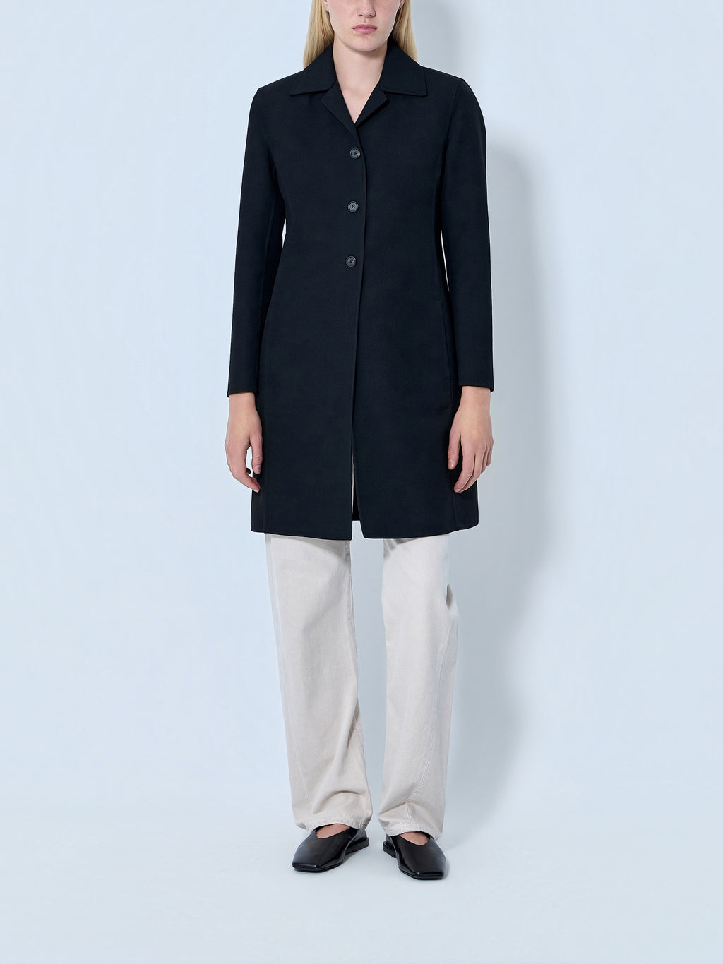 Single-Breasted Wool Coat