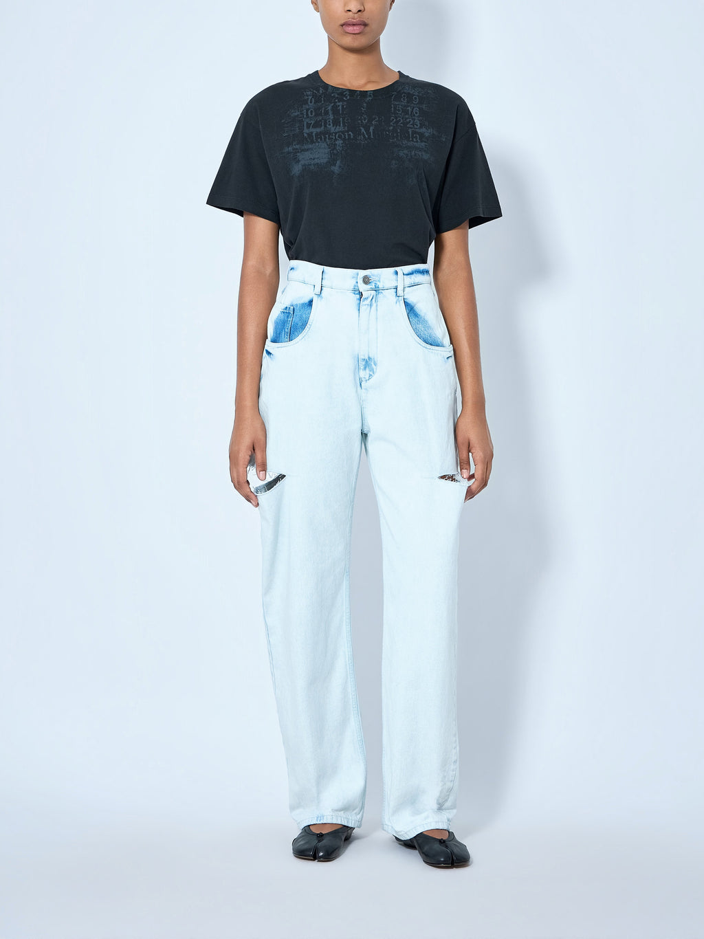Cutout Denim Trousers