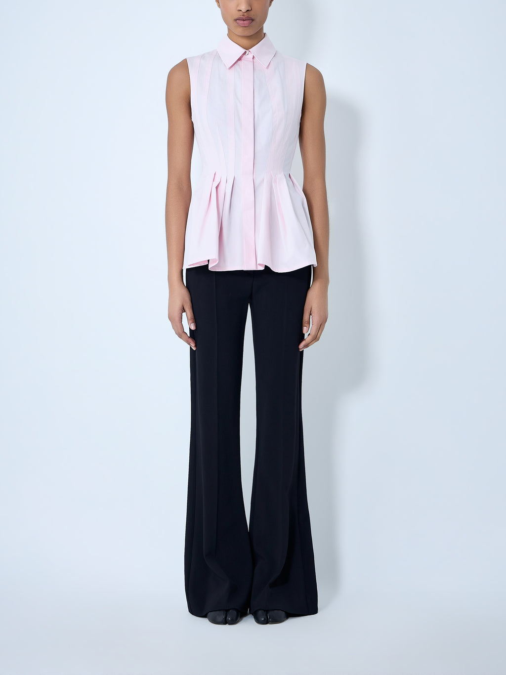 Sleeveless Pleated Blouse