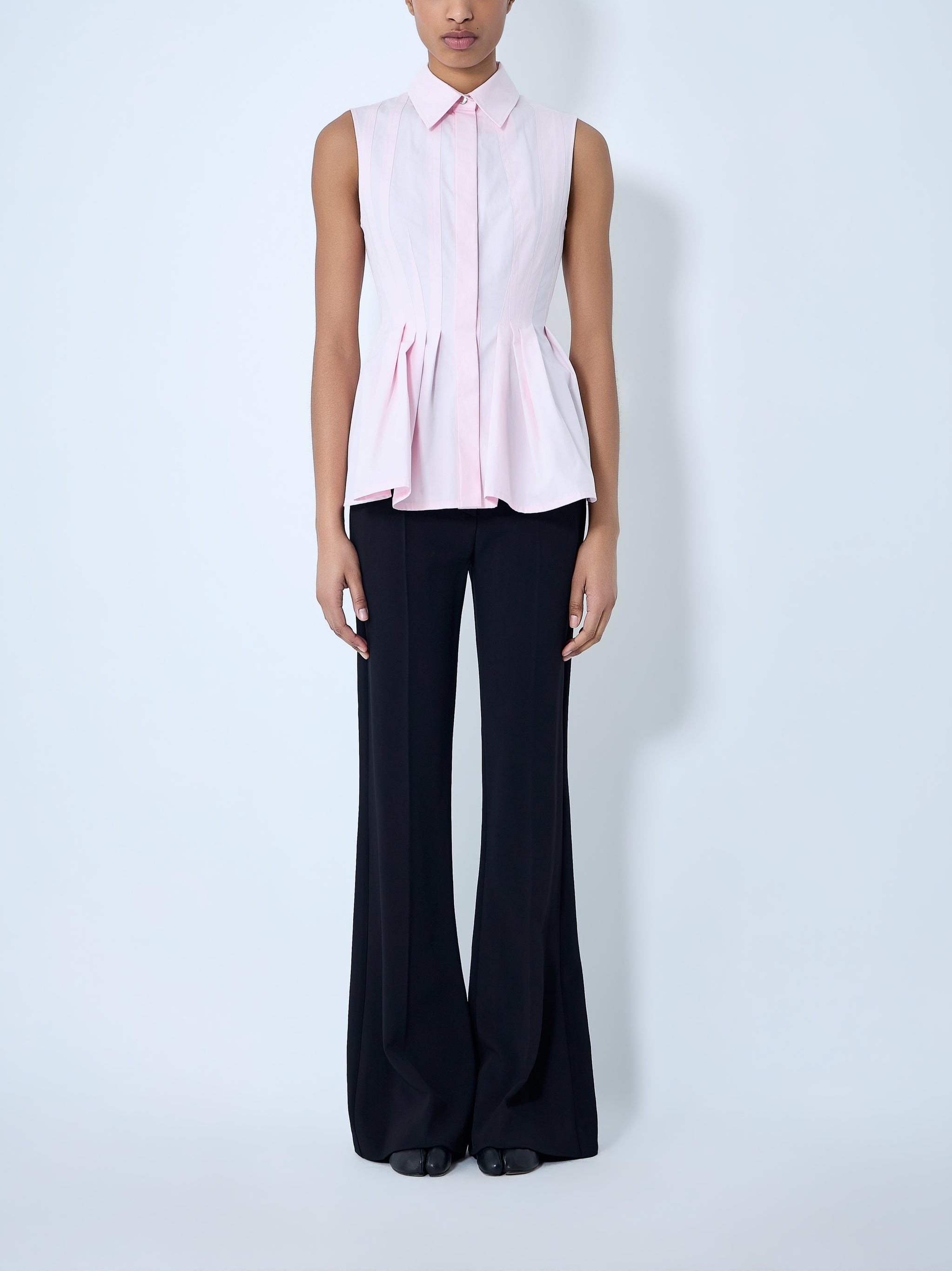 Sleeveless Pleated Blouse