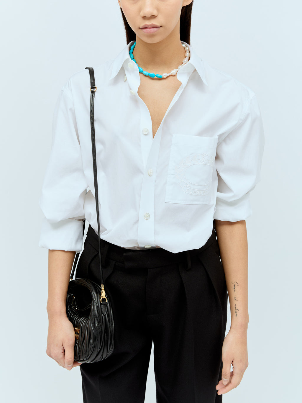 Turquoise And Baroque Pearl Collar Necklace