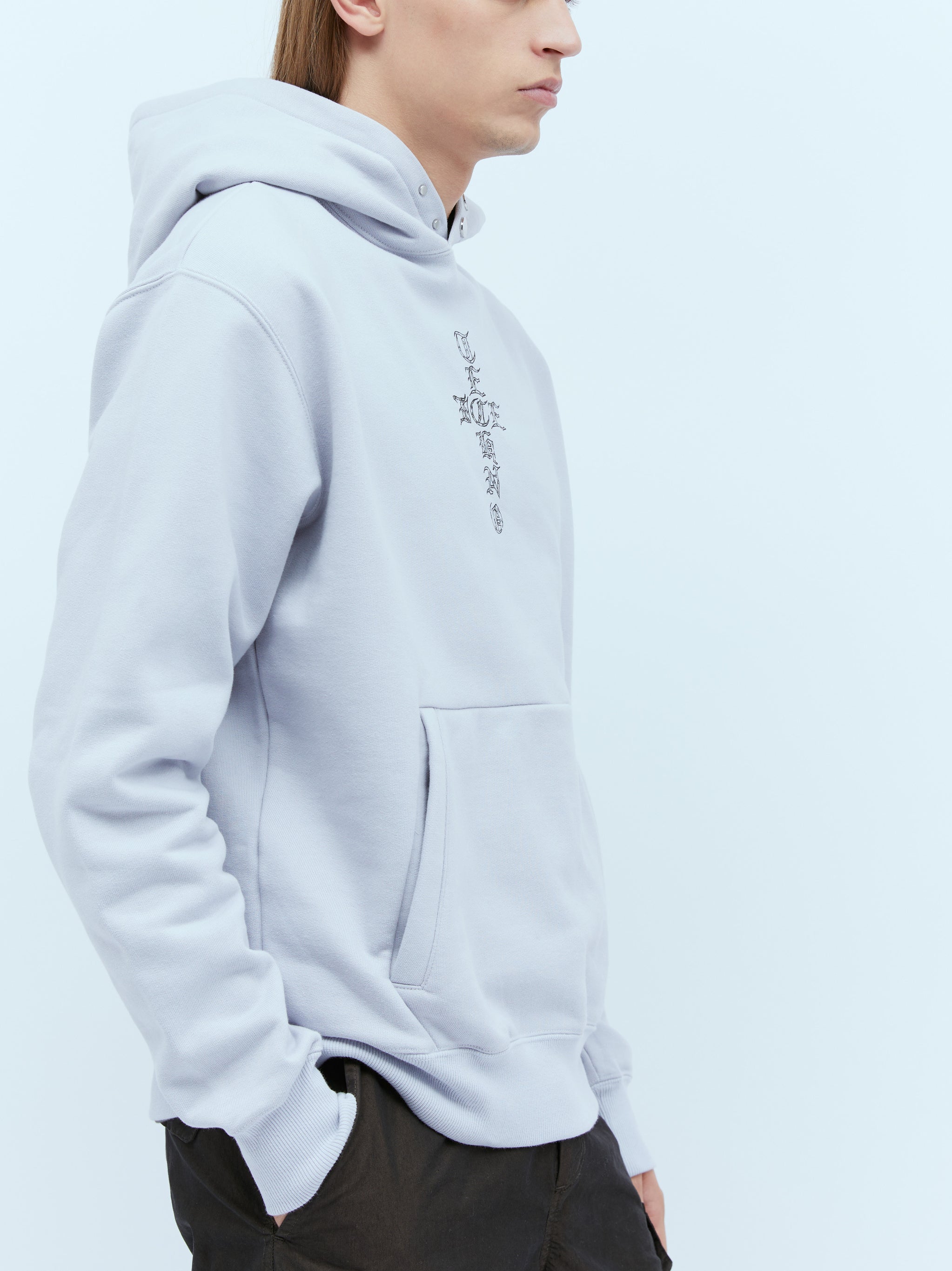 Cross Logo Print Hooded Sweatshirt