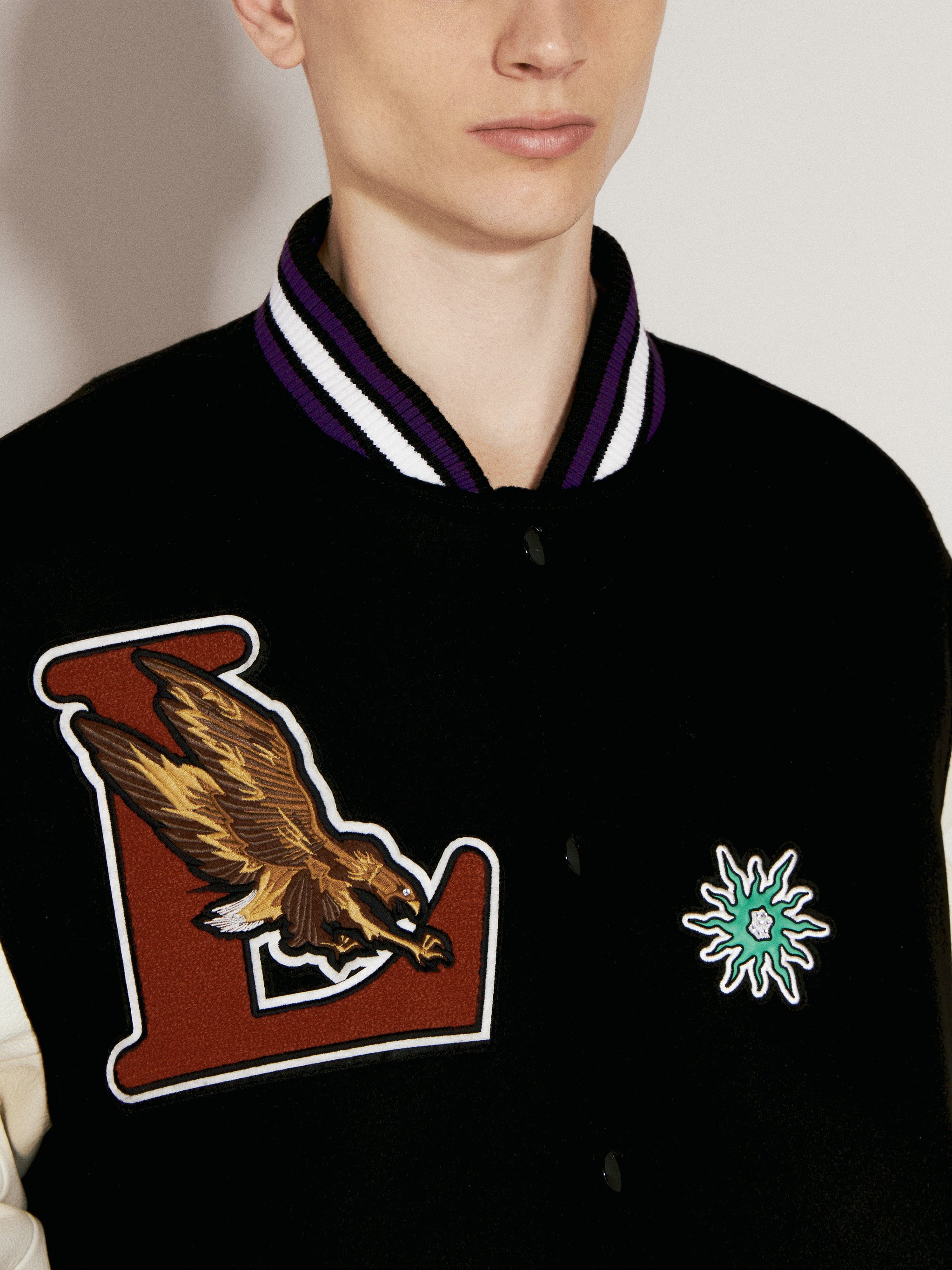 Varsity Jacket With Leather Sleeves