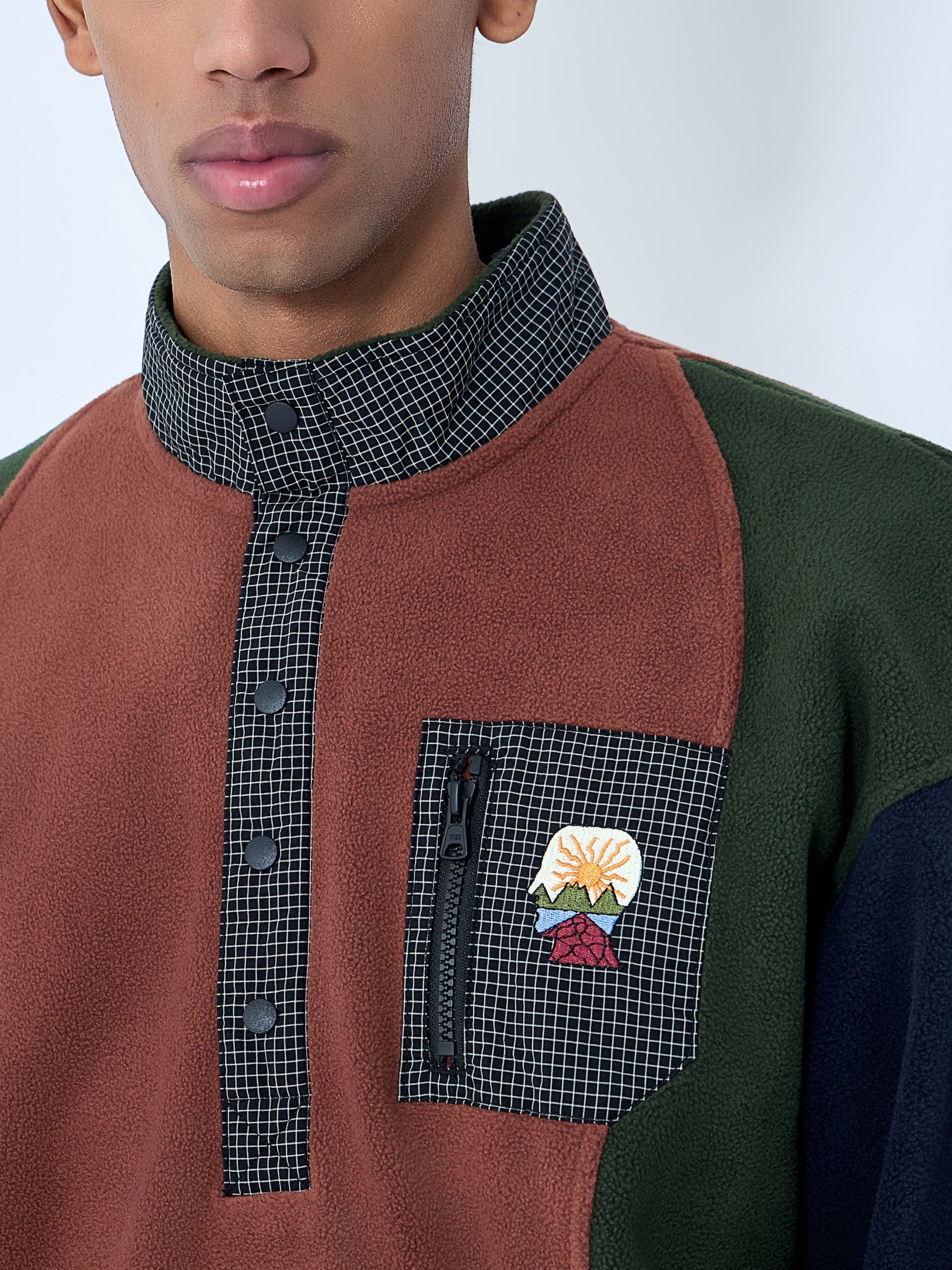 Fleece Pullover With Button Placket