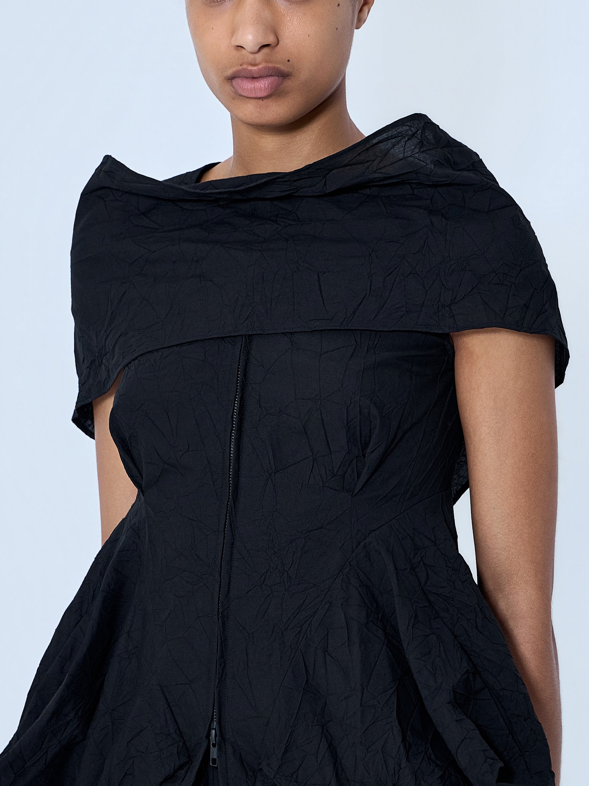 Wrinkled Typewriter Scarf Detail Vest