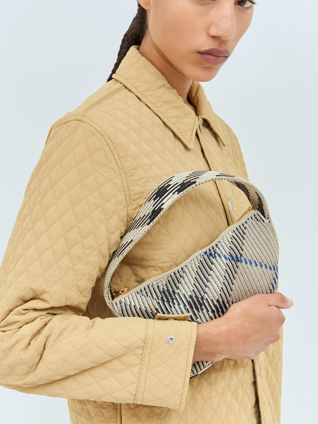 Check Mini Knitted Shoulder Bag