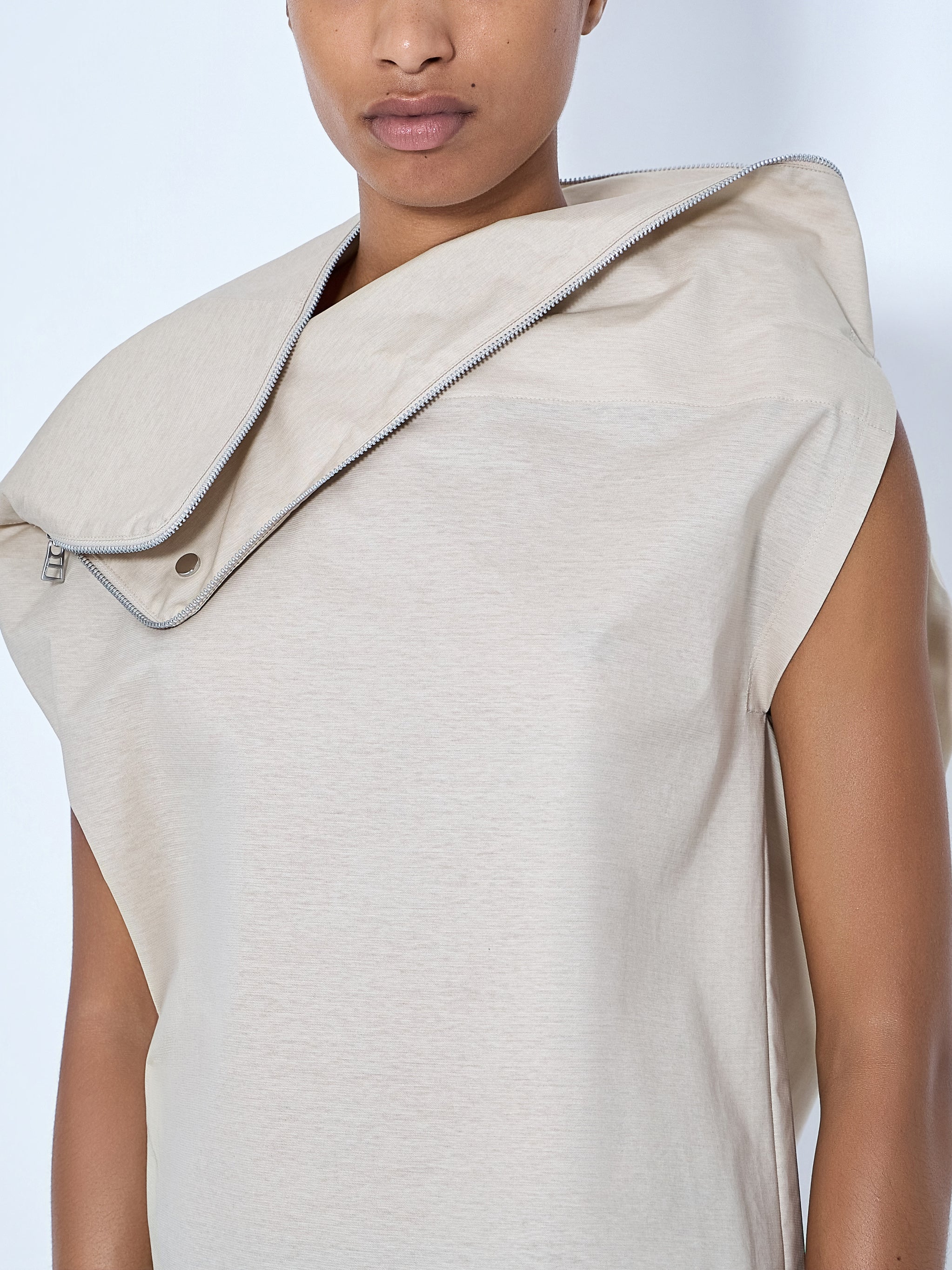 Asymmetric Zip Detail Top