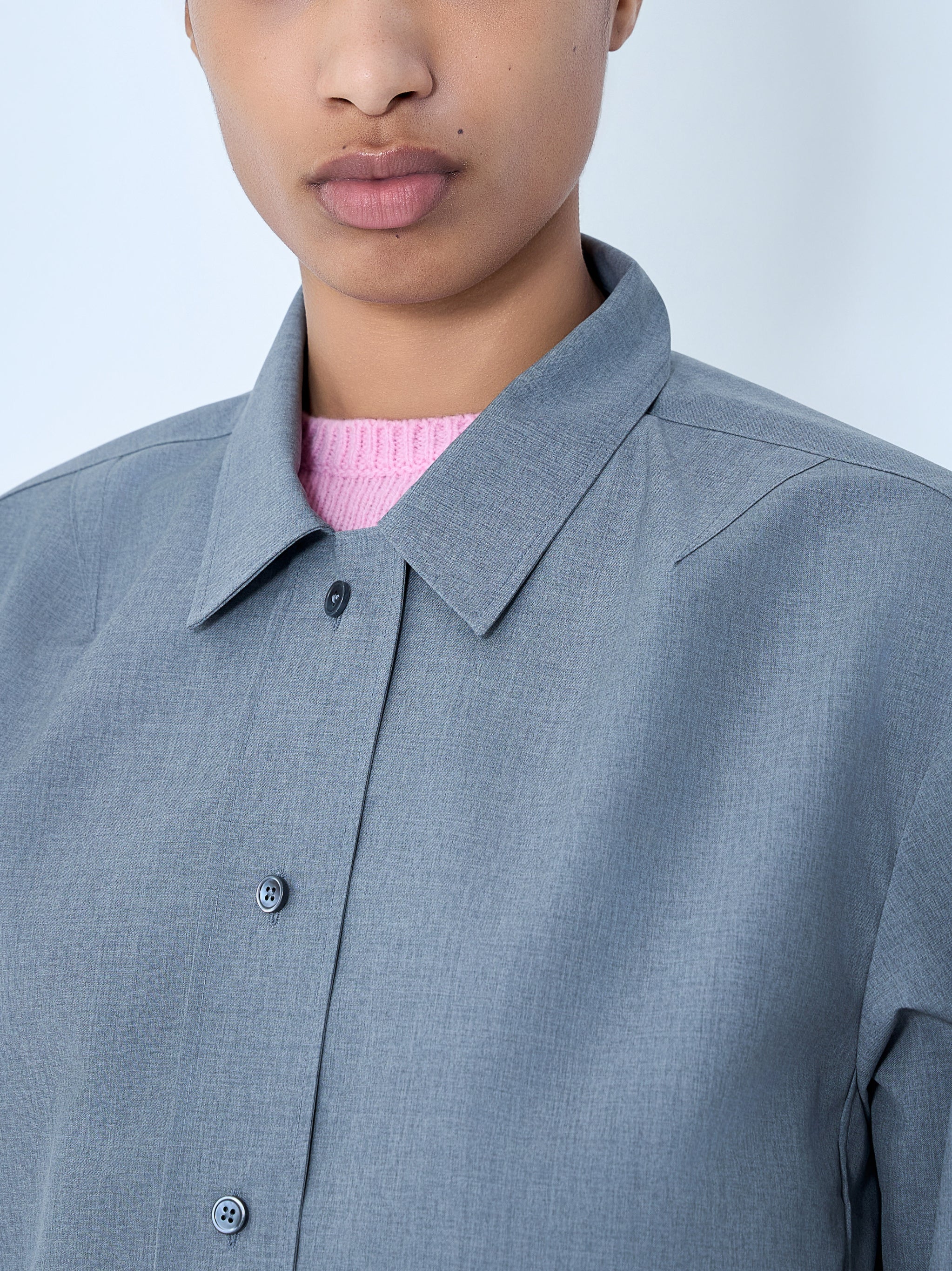 Cotton Poplin Cropped Shirt