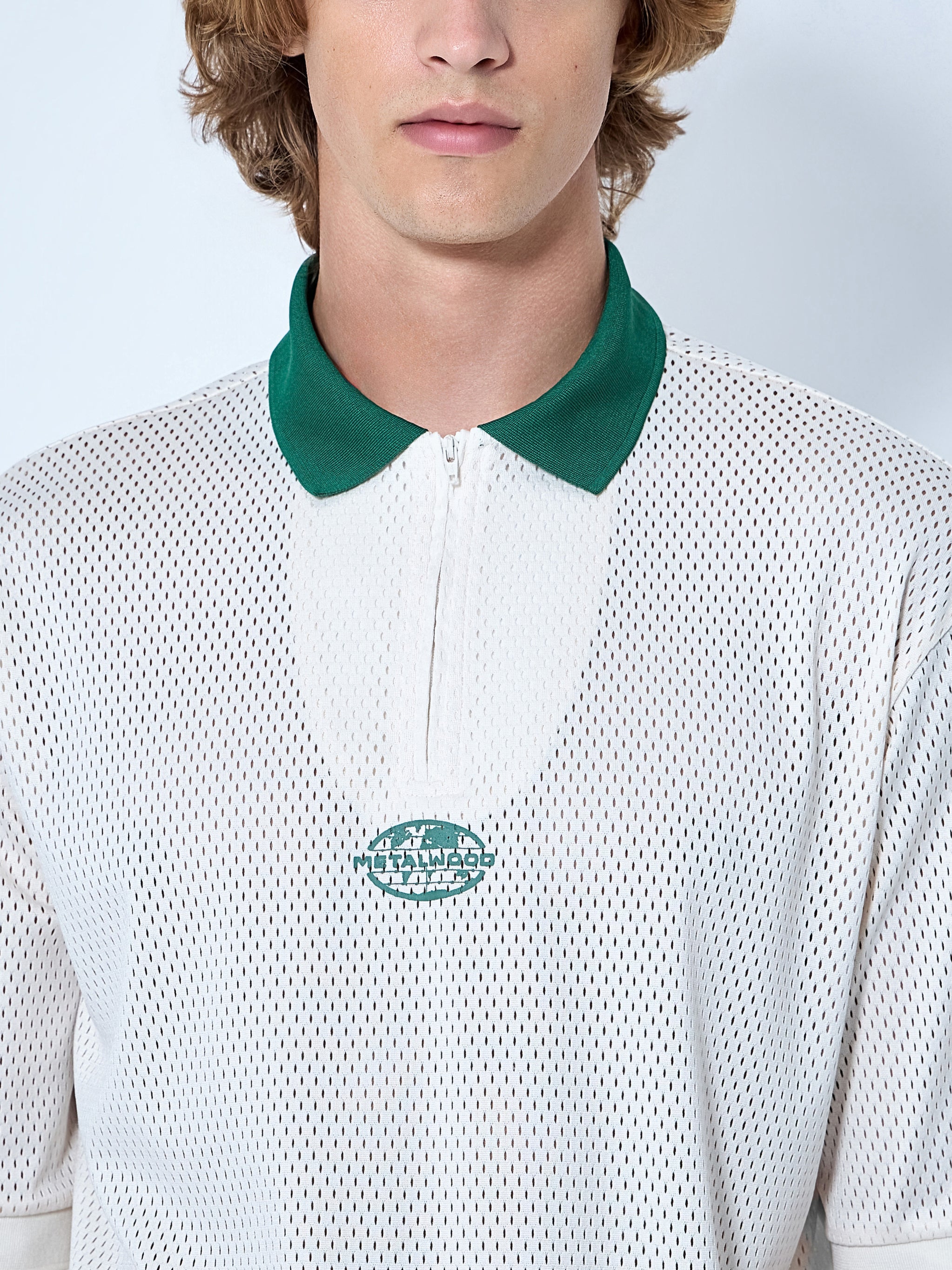 Quarter Zip Jersey Polo Shirt
