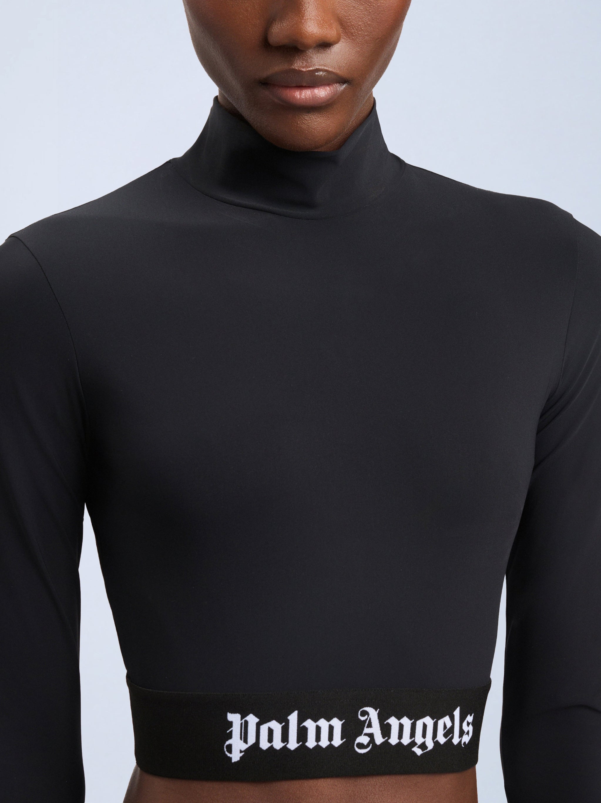 Classic Logo Long-Sleeved Mockneck Top
