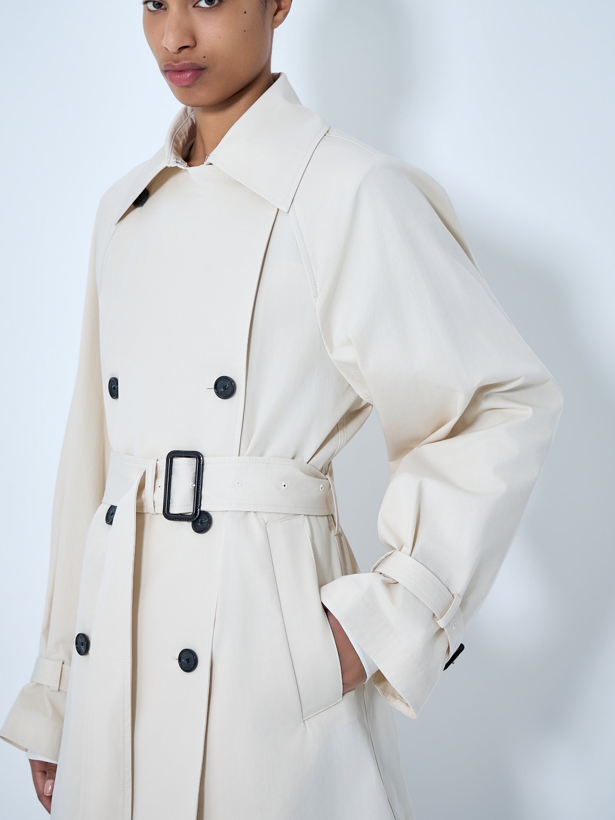 Double-Breasted Cotton Trench Coat