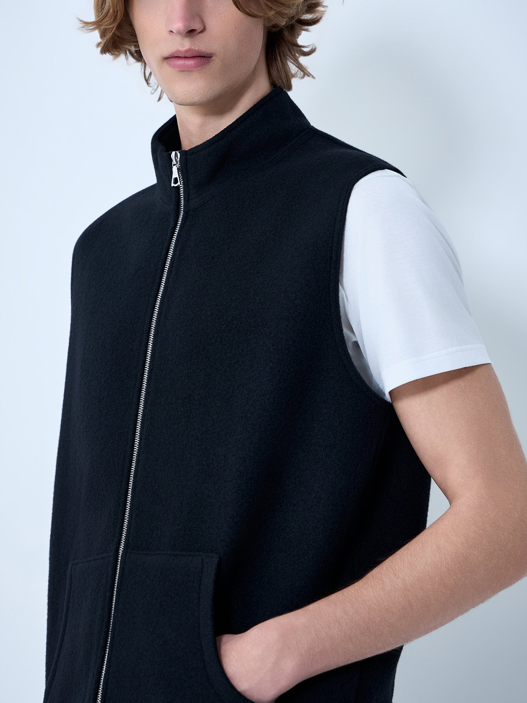 High-Neck Zip Vest