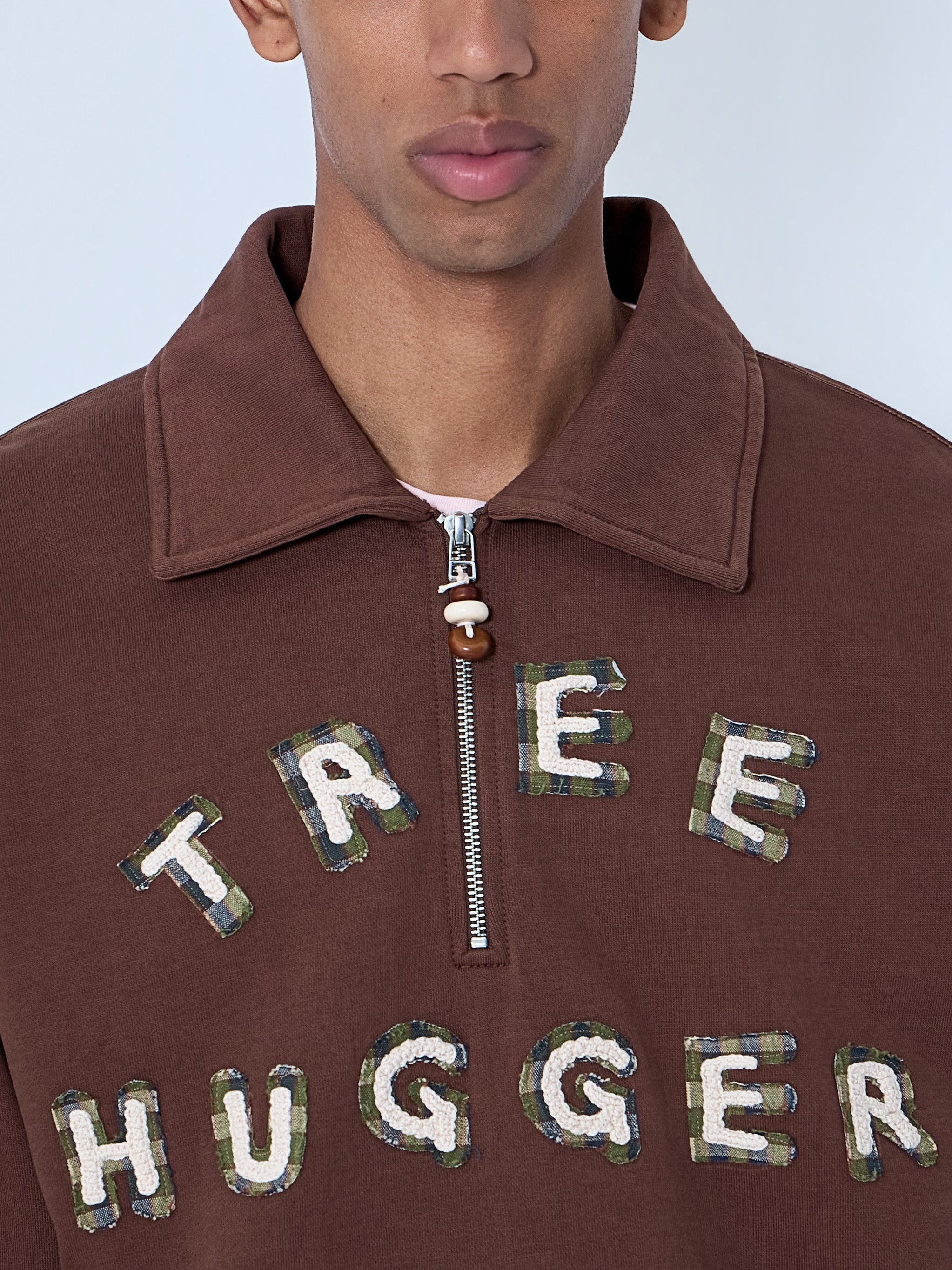 Half-Zip Collared Sweatshirt