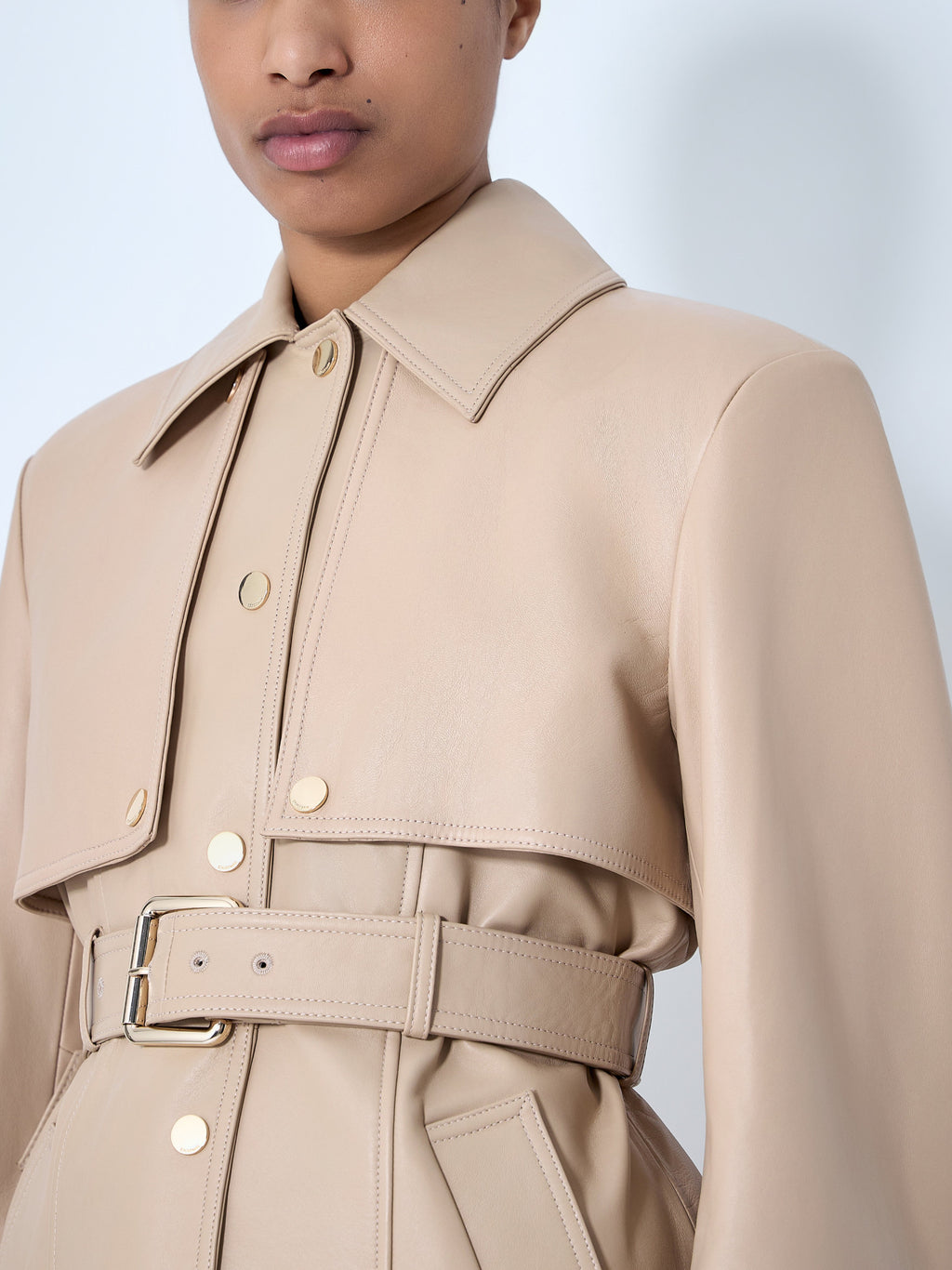 Leather Belted Jacket