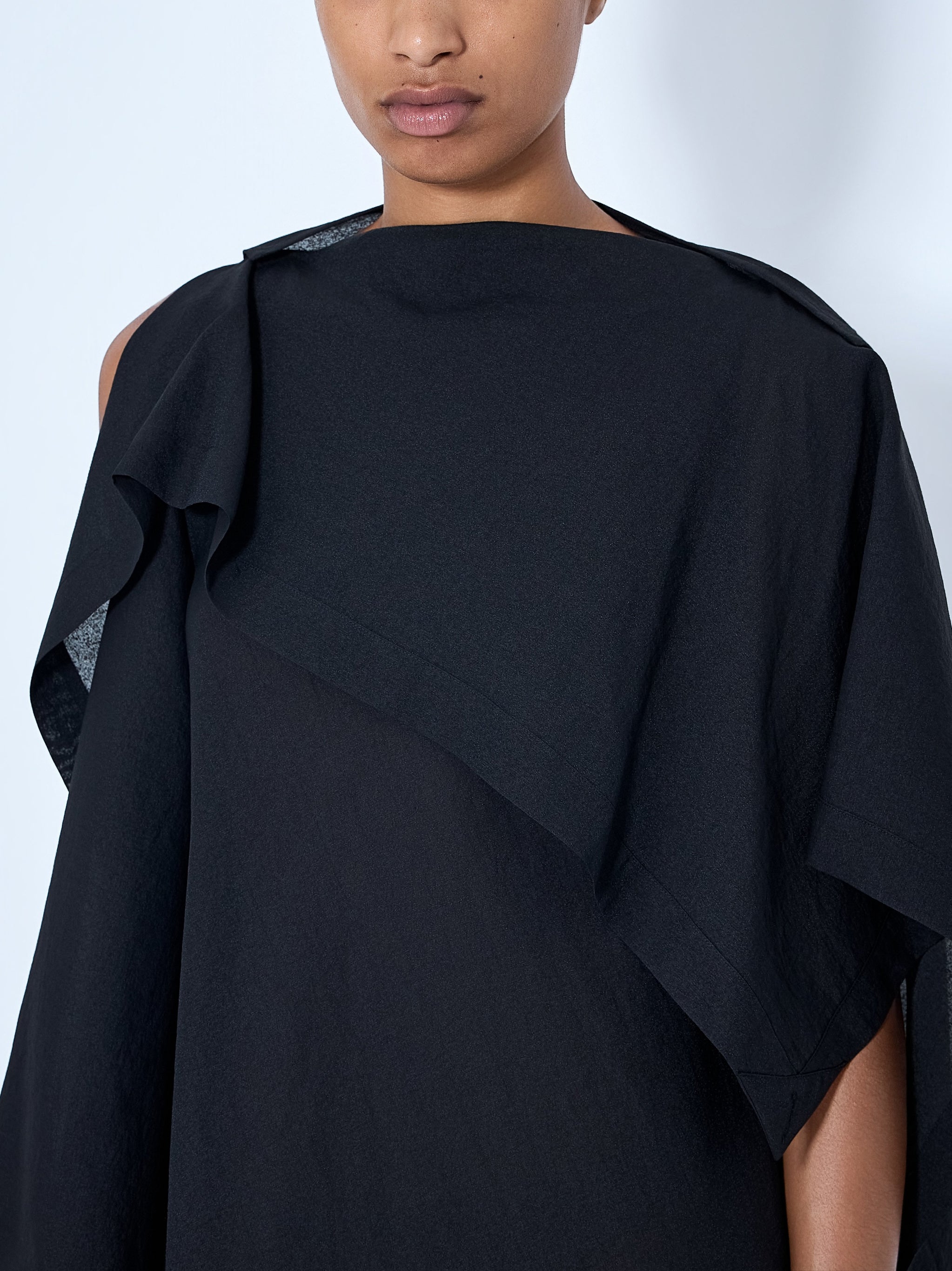 All Squares Asymmetric Draped Midi Dress