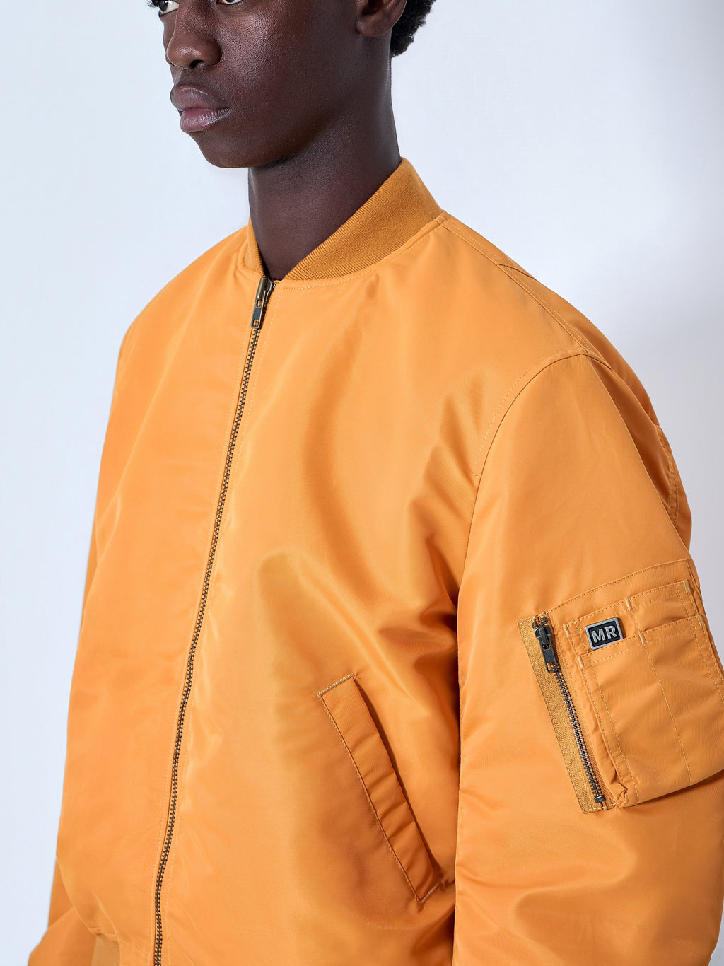 Bomber Jacket with Ribbed Trims