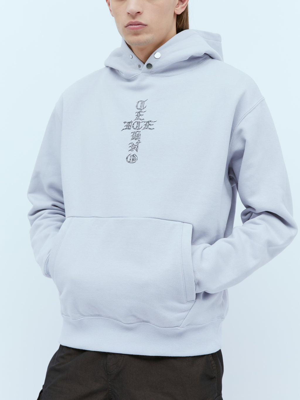 Cross Logo Print Hooded Sweatshirt