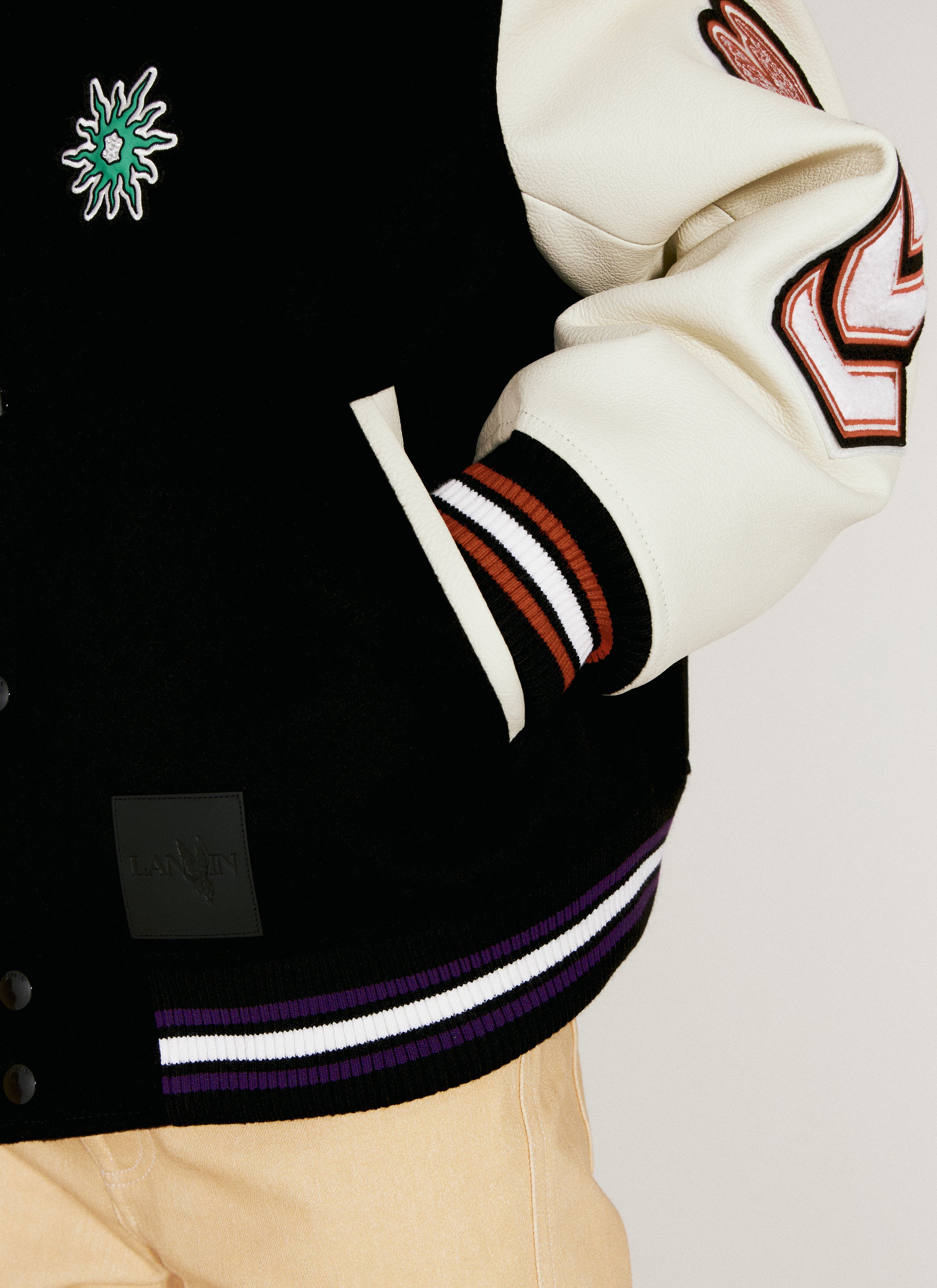 Varsity Jacket With Leather Sleeves