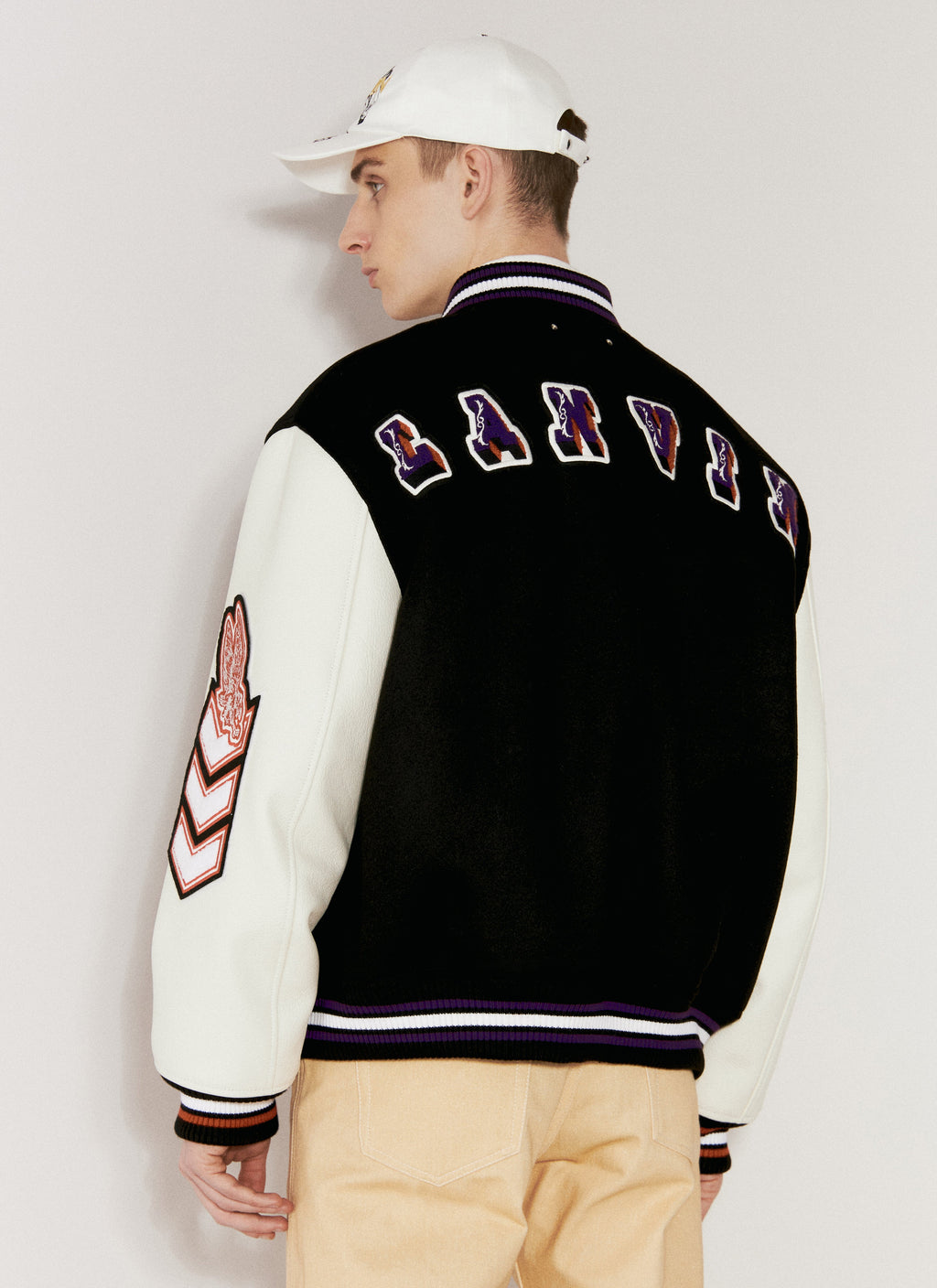 Varsity Jacket With Leather Sleeves