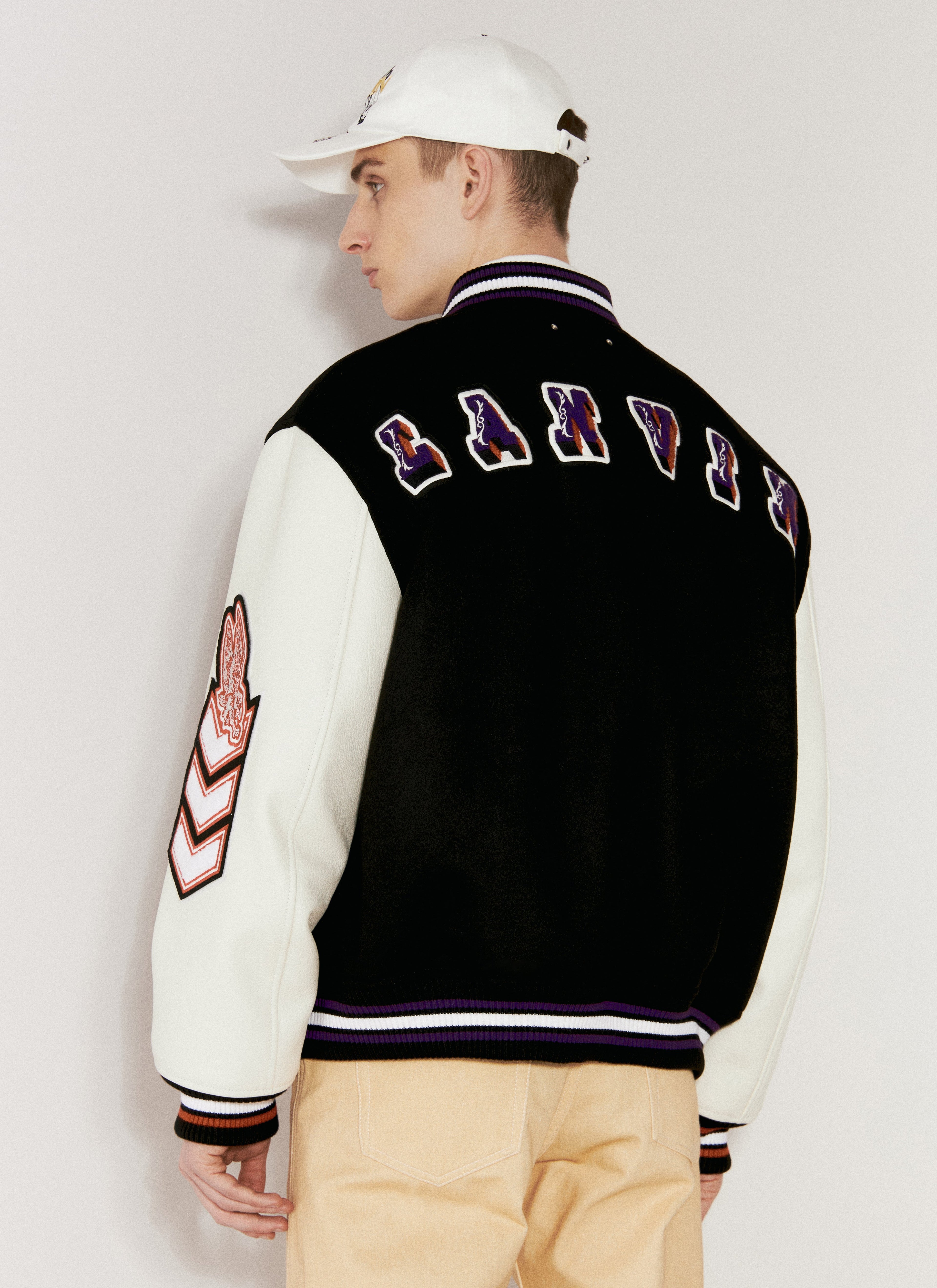 Varsity Jacket With Leather Sleeves