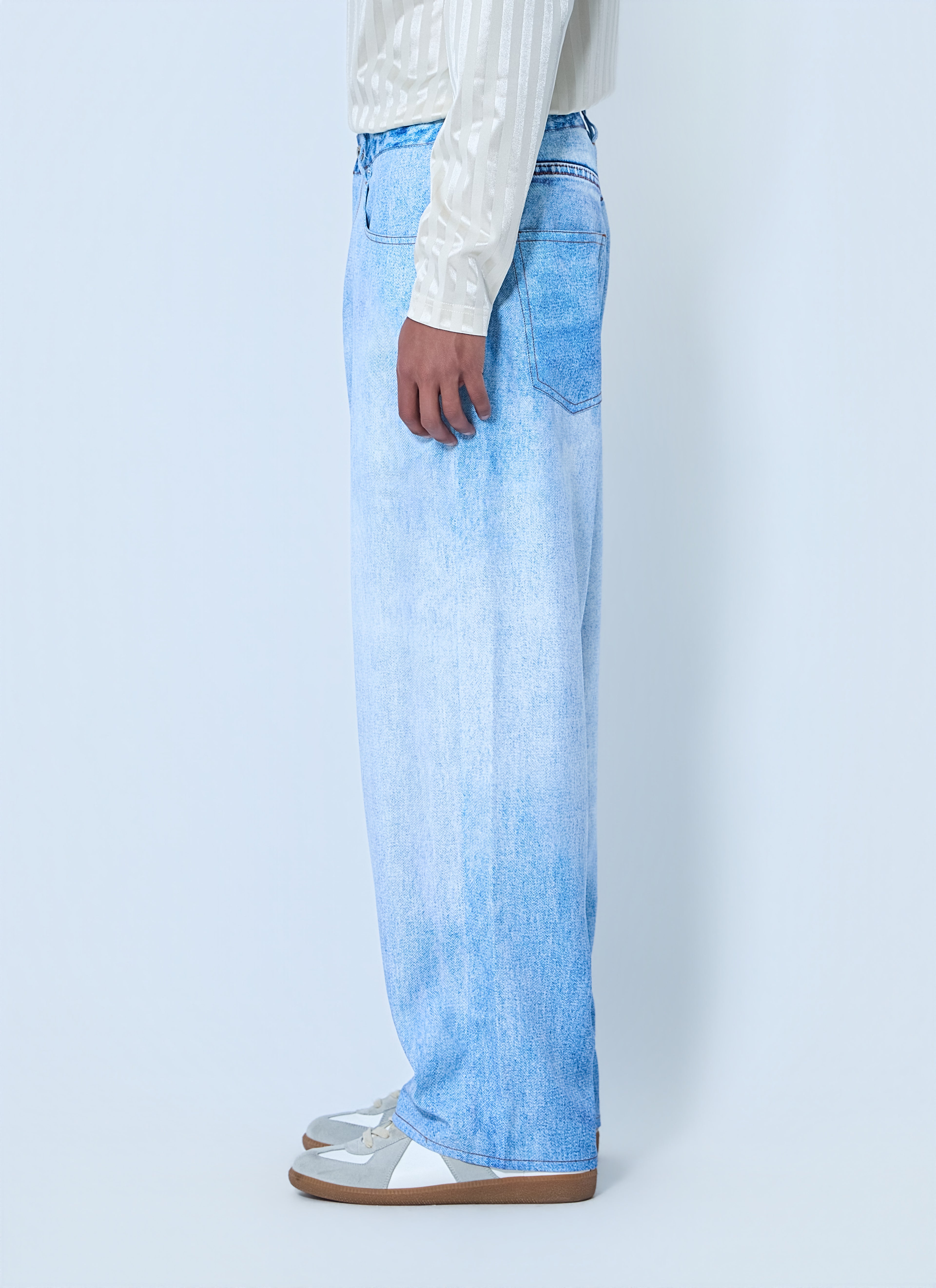 Wide-Leg Denim Trousers