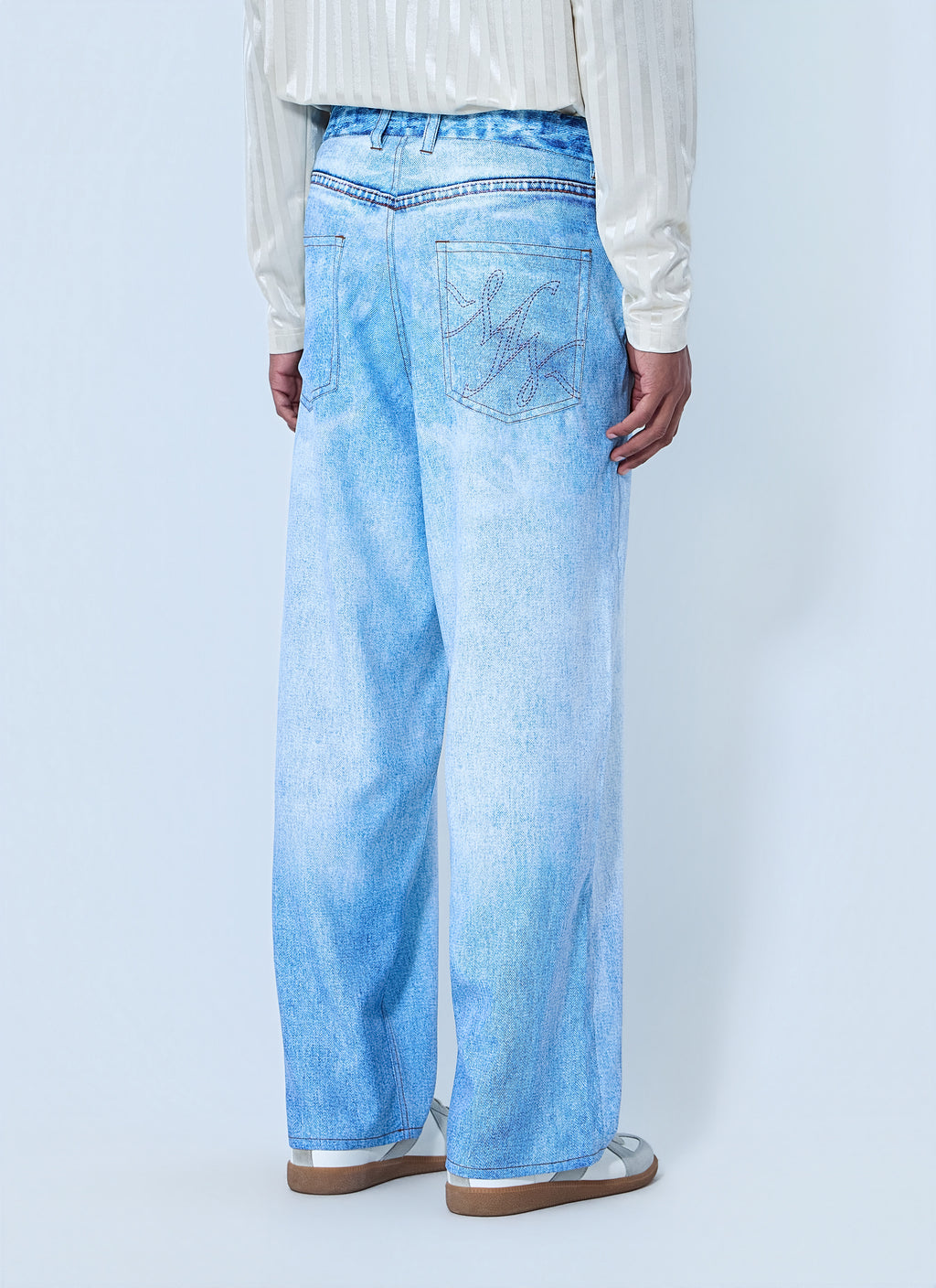 Wide-Leg Denim Trousers