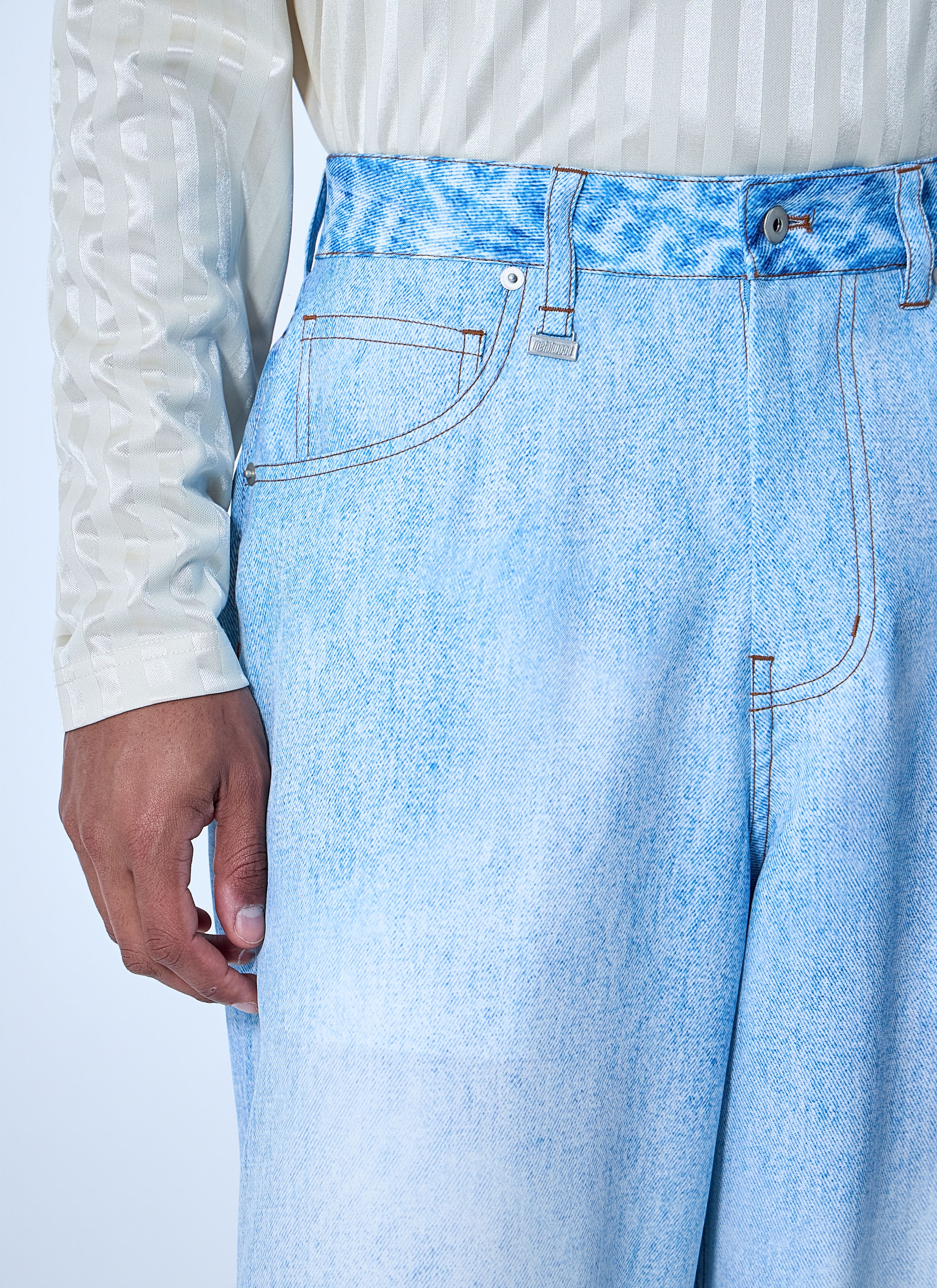 Wide-Leg Denim Trousers