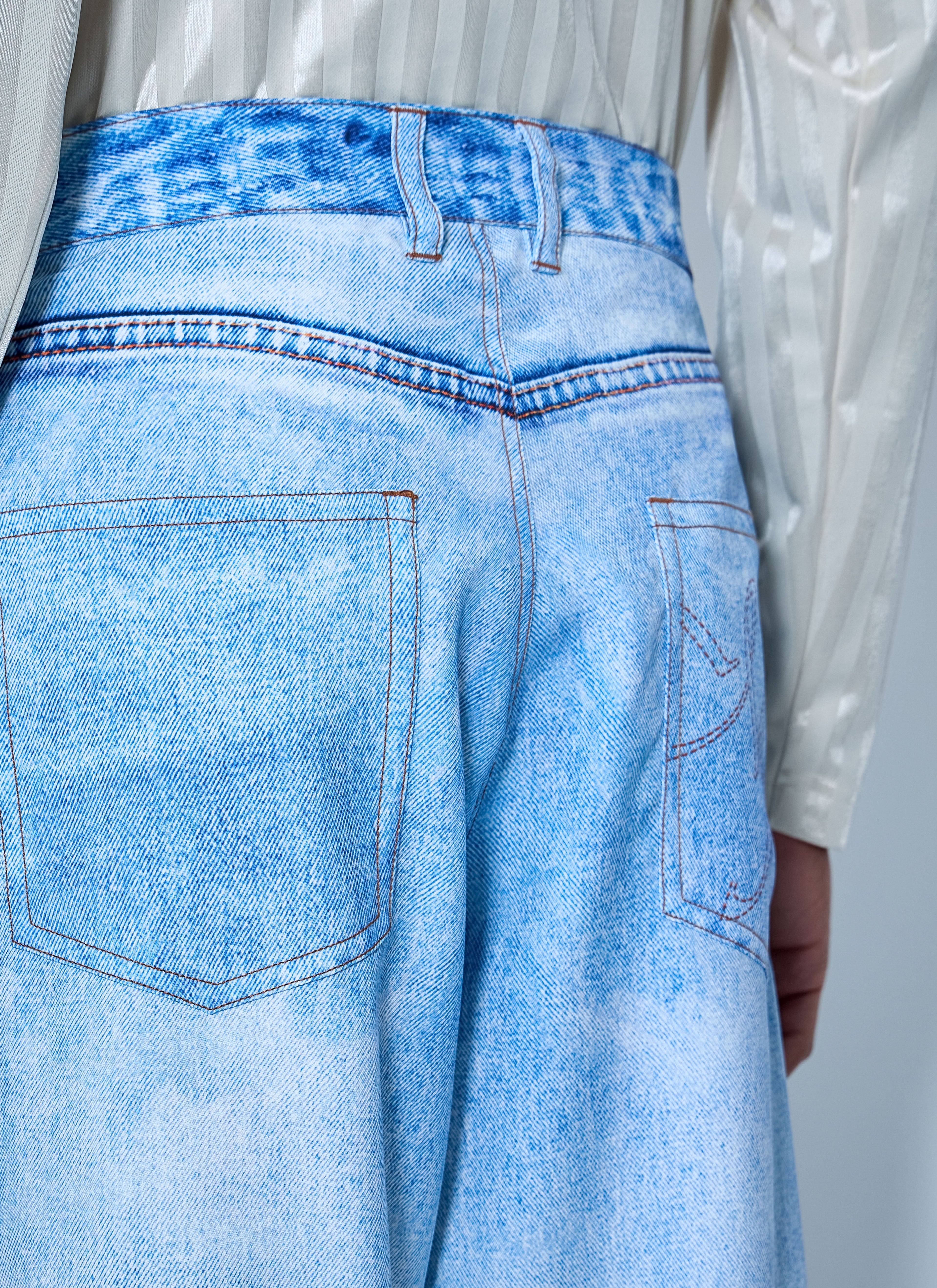 Wide-Leg Denim Trousers