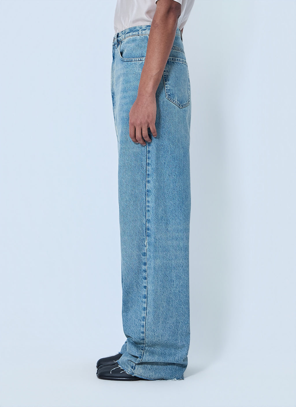 Wide-Leg Denim Trousers