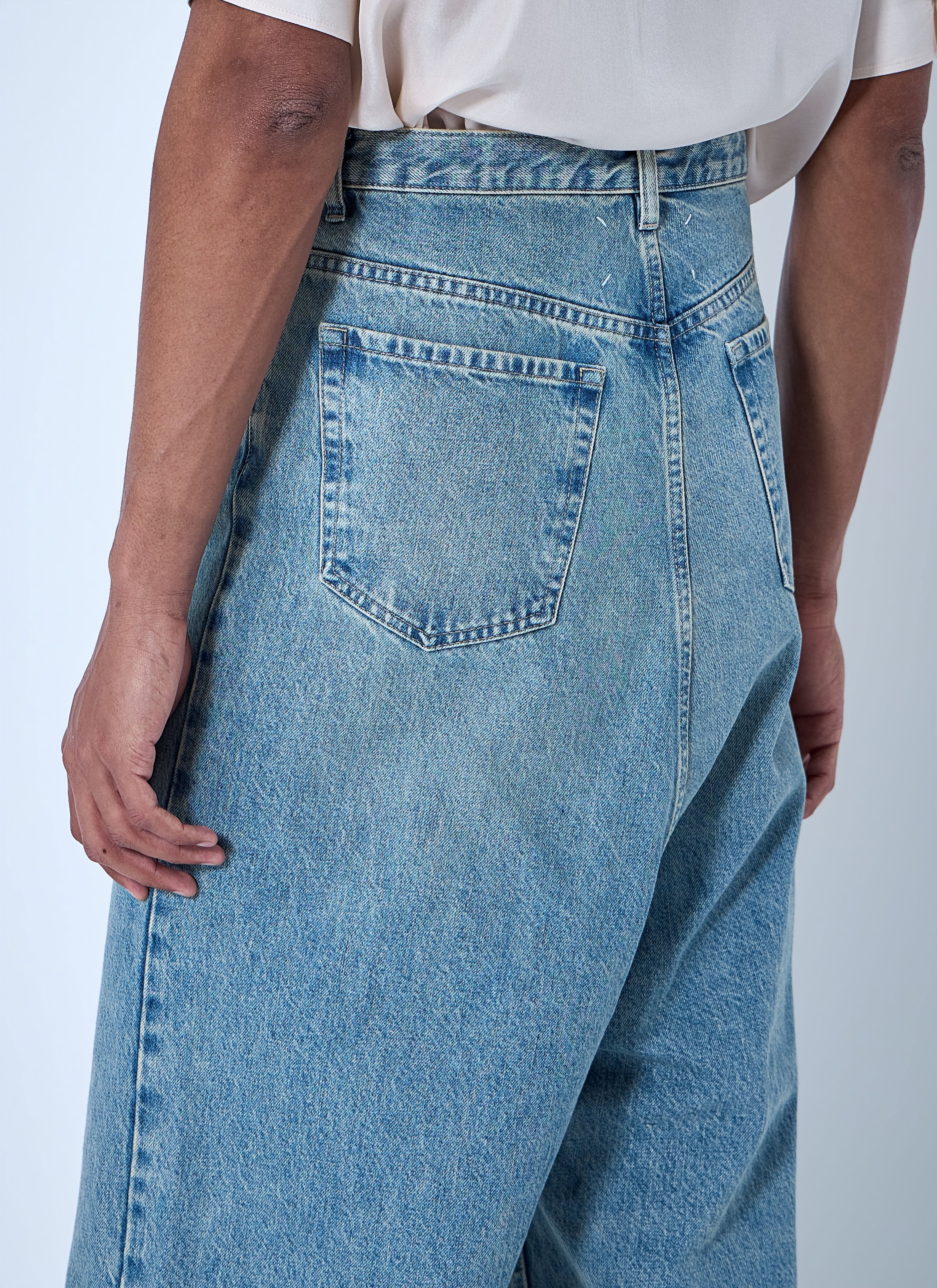 Wide-Leg Denim Trousers