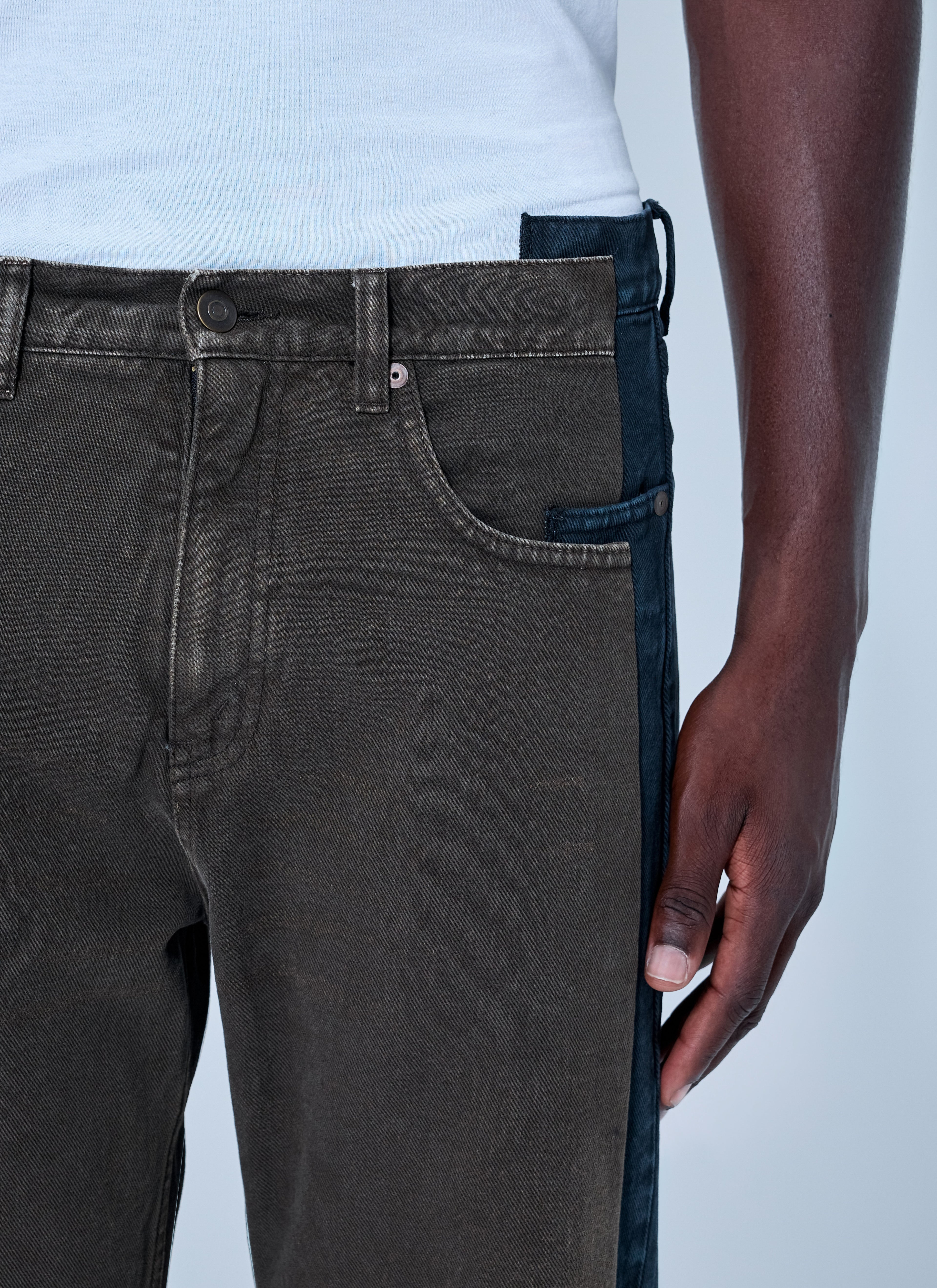 Spliced Denim Trousers