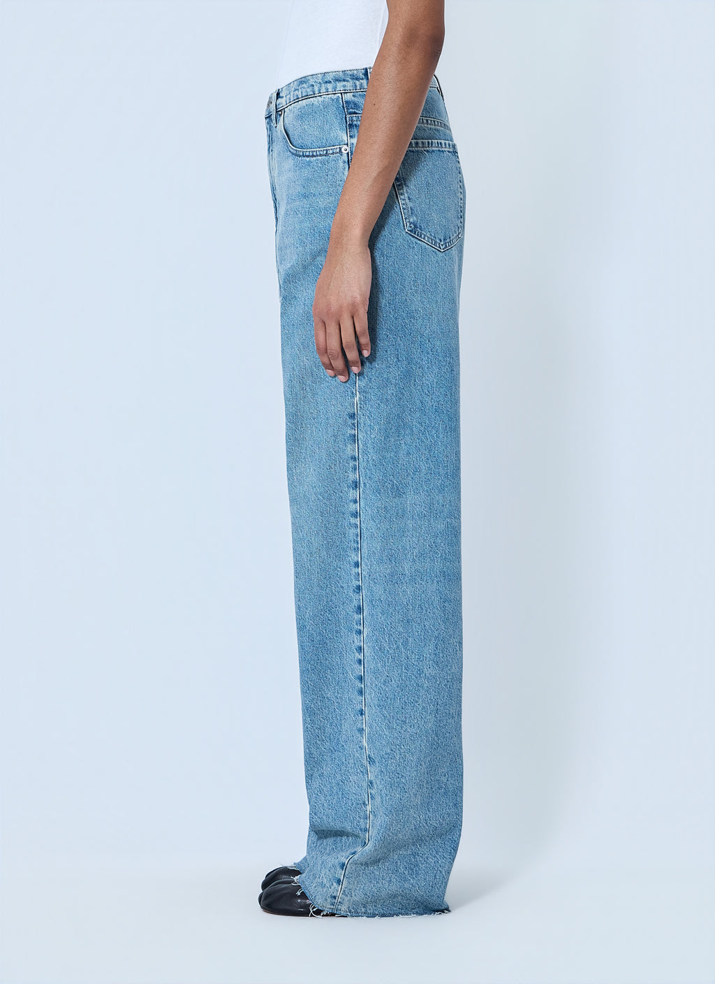 Wide-Leg Denim Trousers