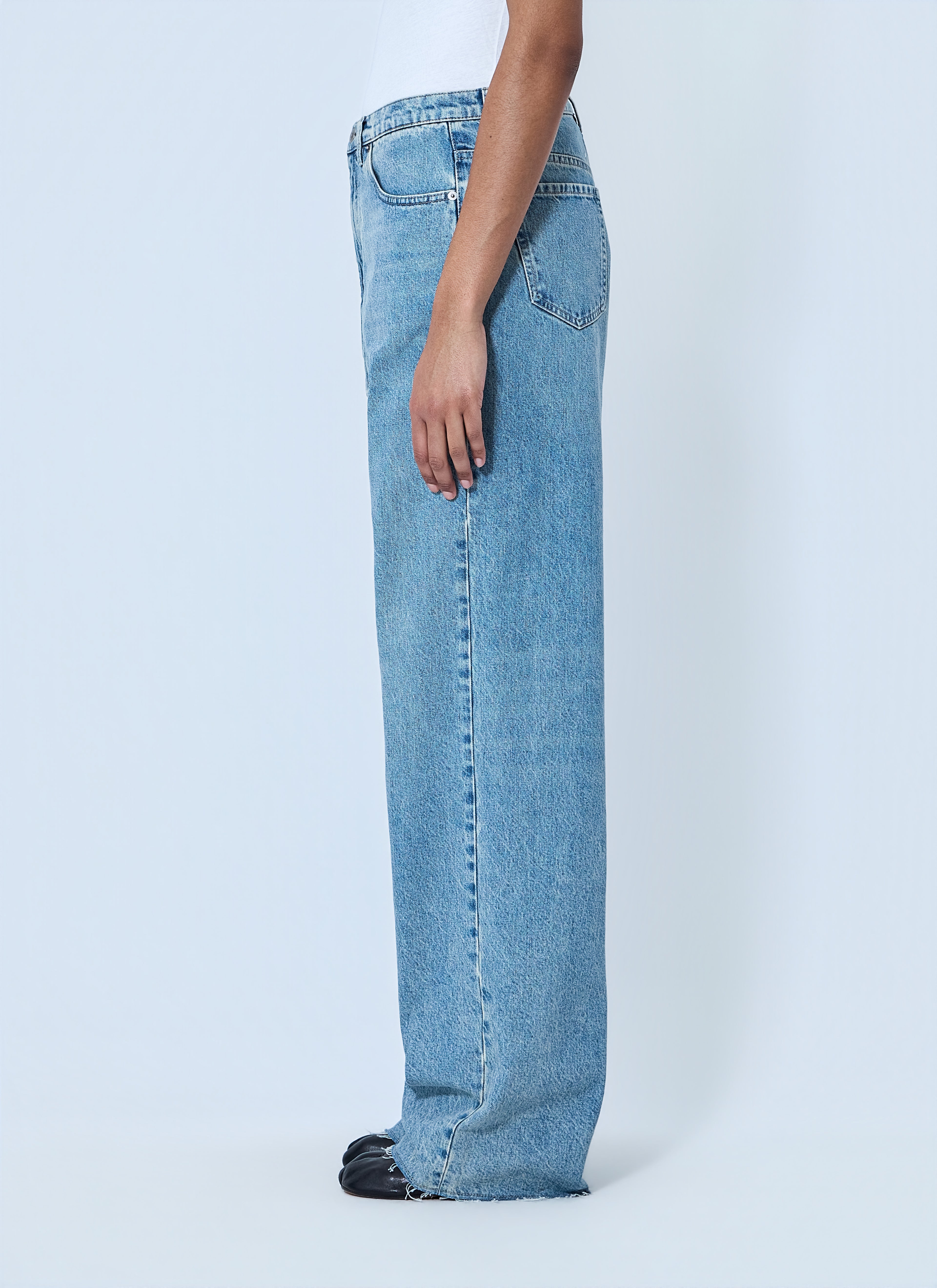 Wide-Leg Denim Trousers