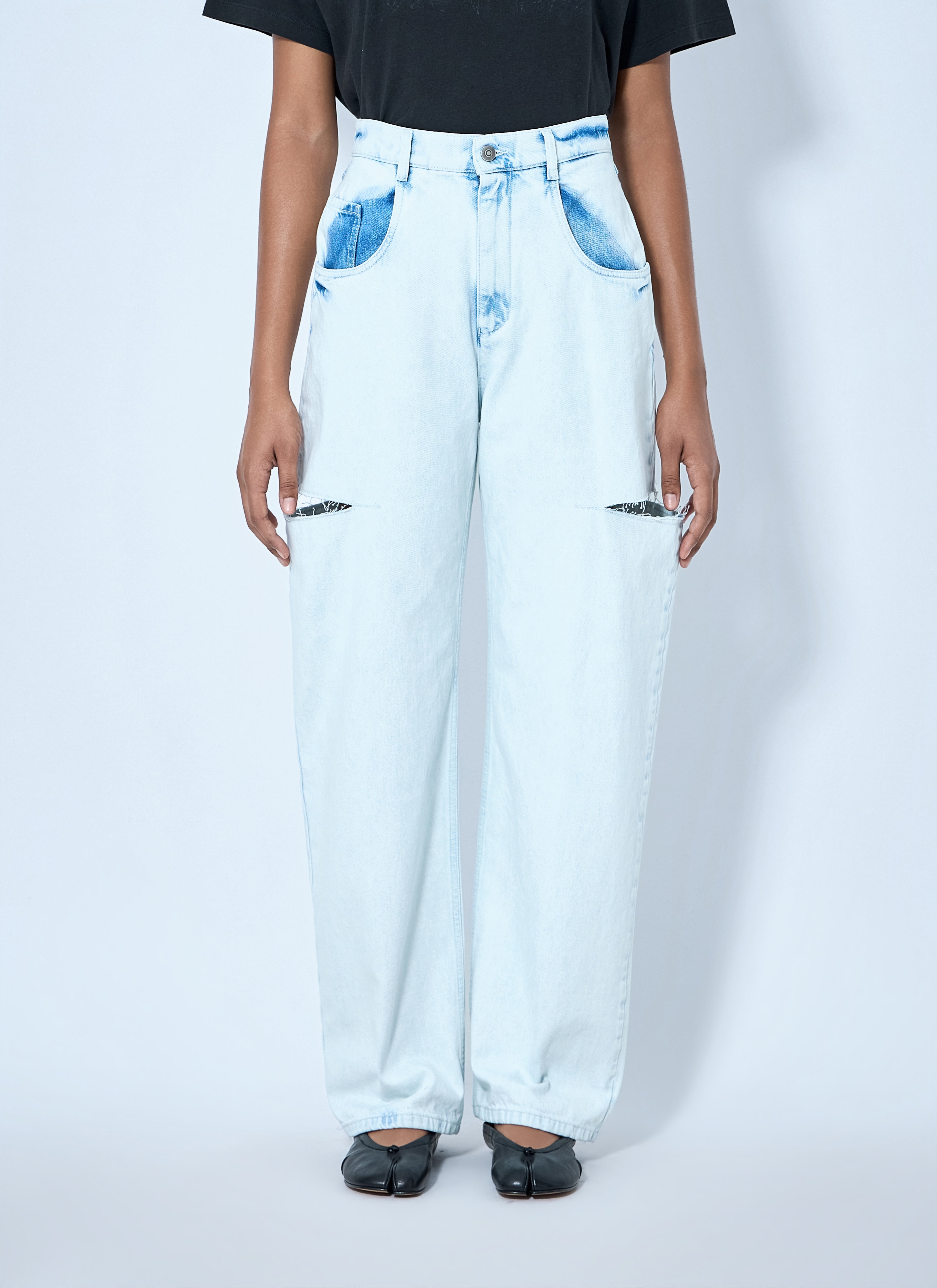 Cutout Denim Trousers