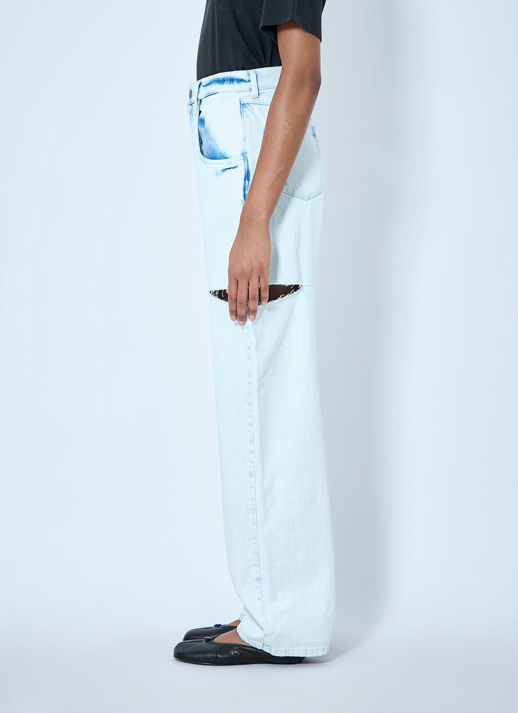 Cutout Denim Trousers