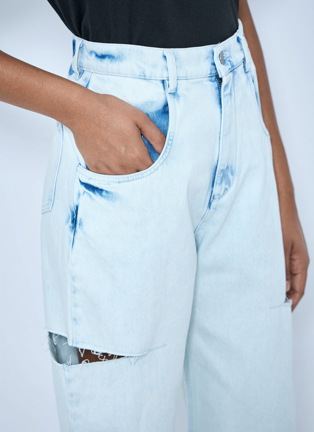 Cutout Denim Trousers