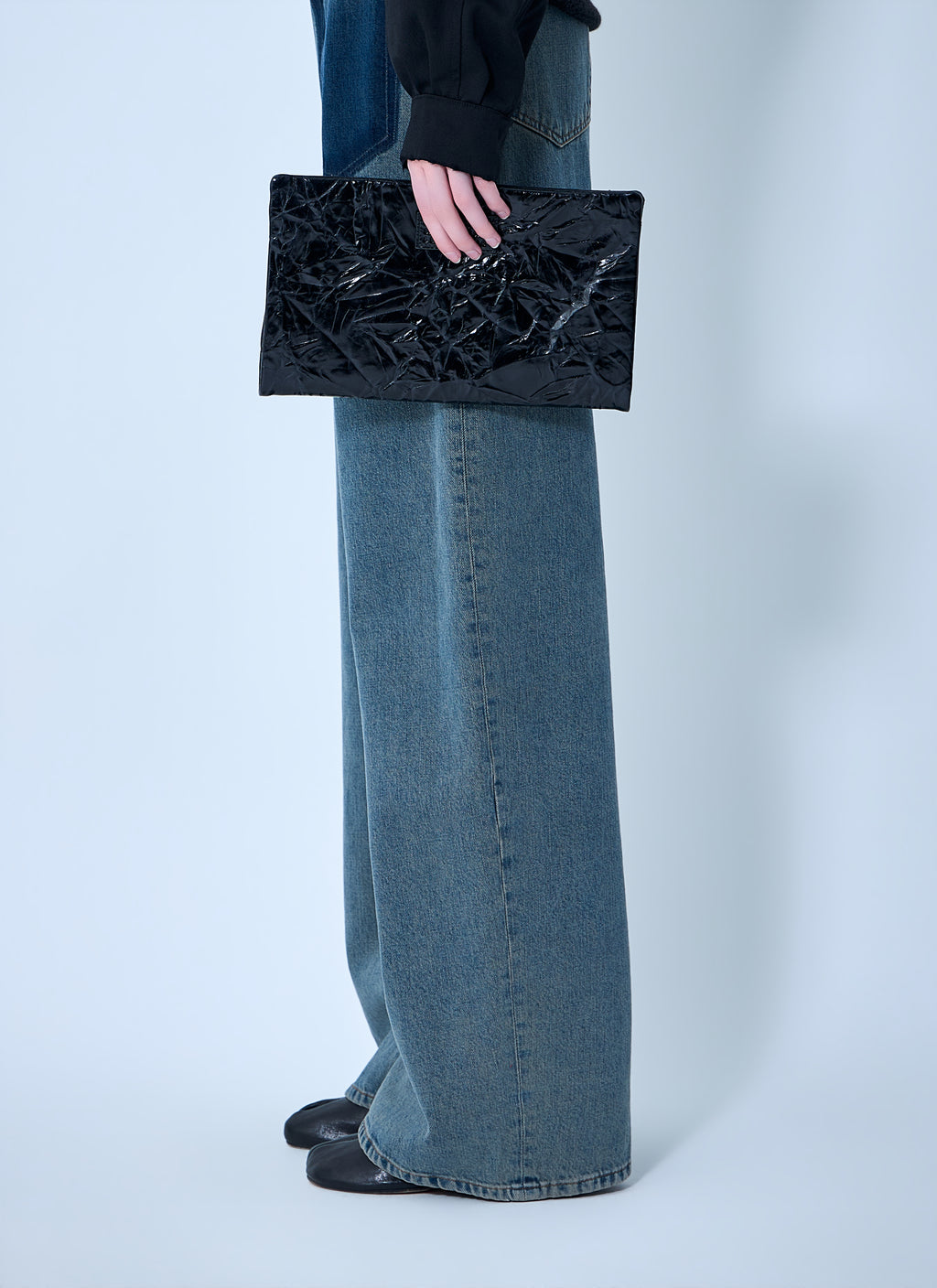 Single-Stitch Logo Clutch Bag