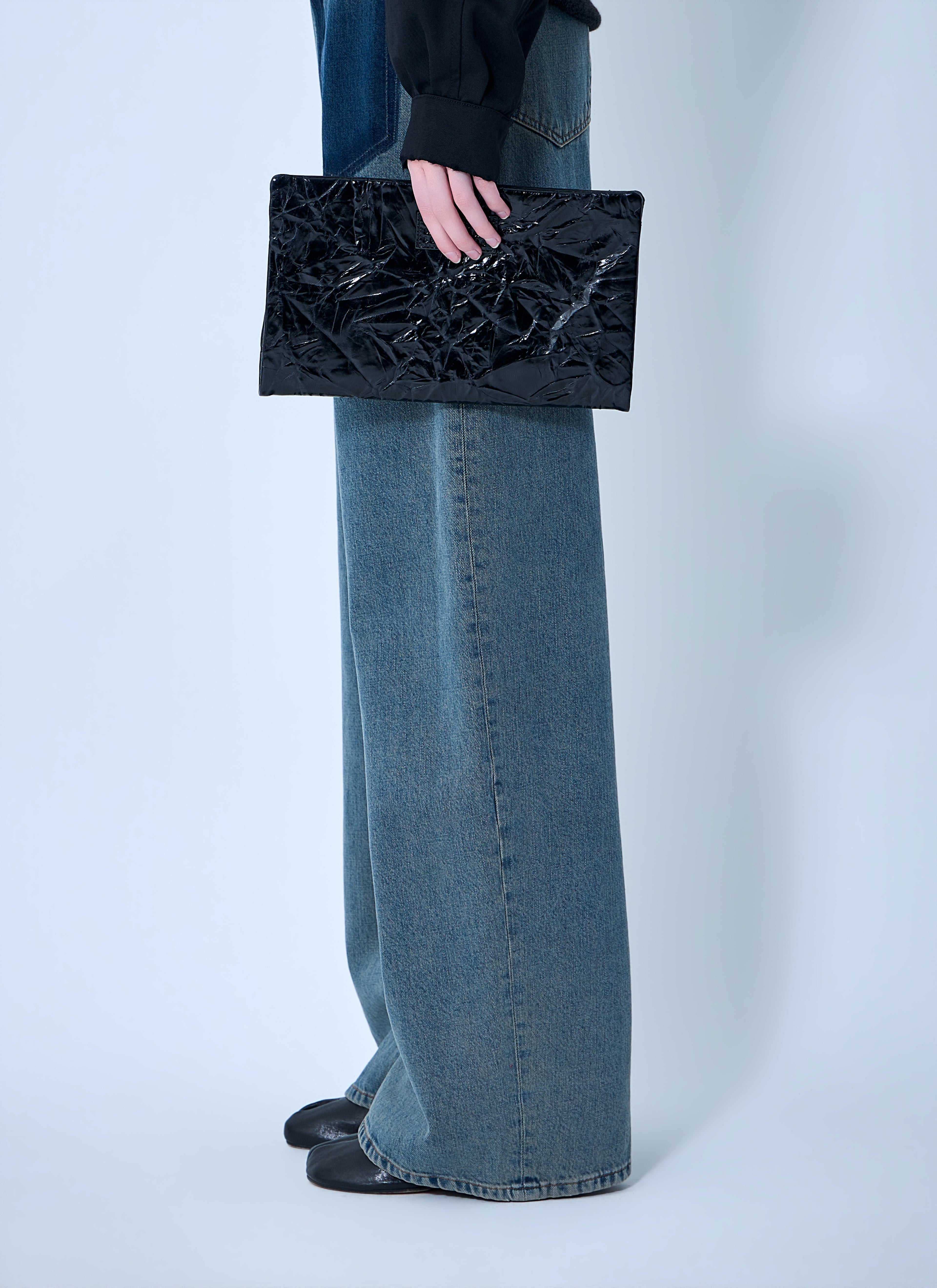 Single-Stitch Logo Clutch Bag