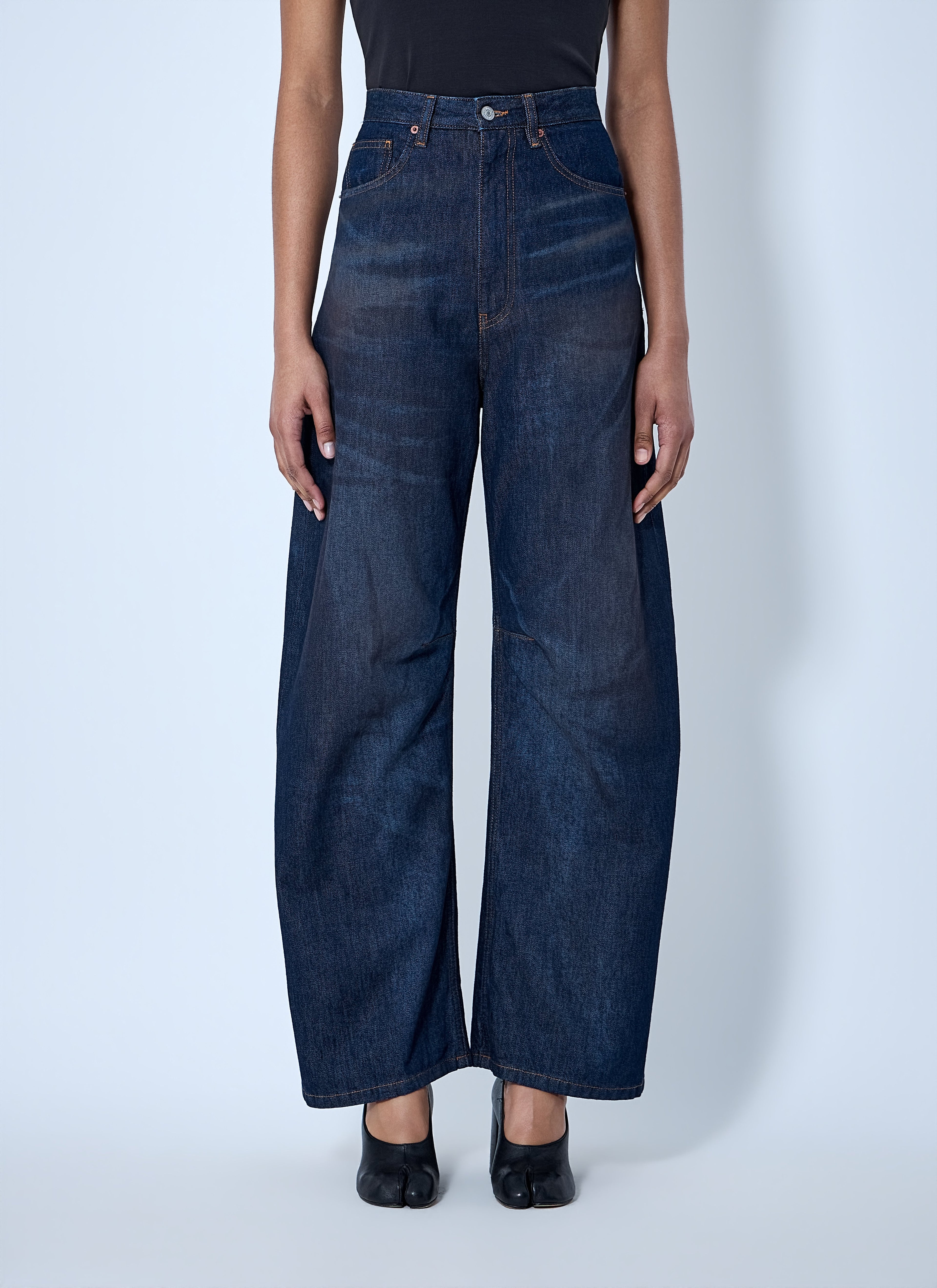 Wide-Leg Denim Trousers