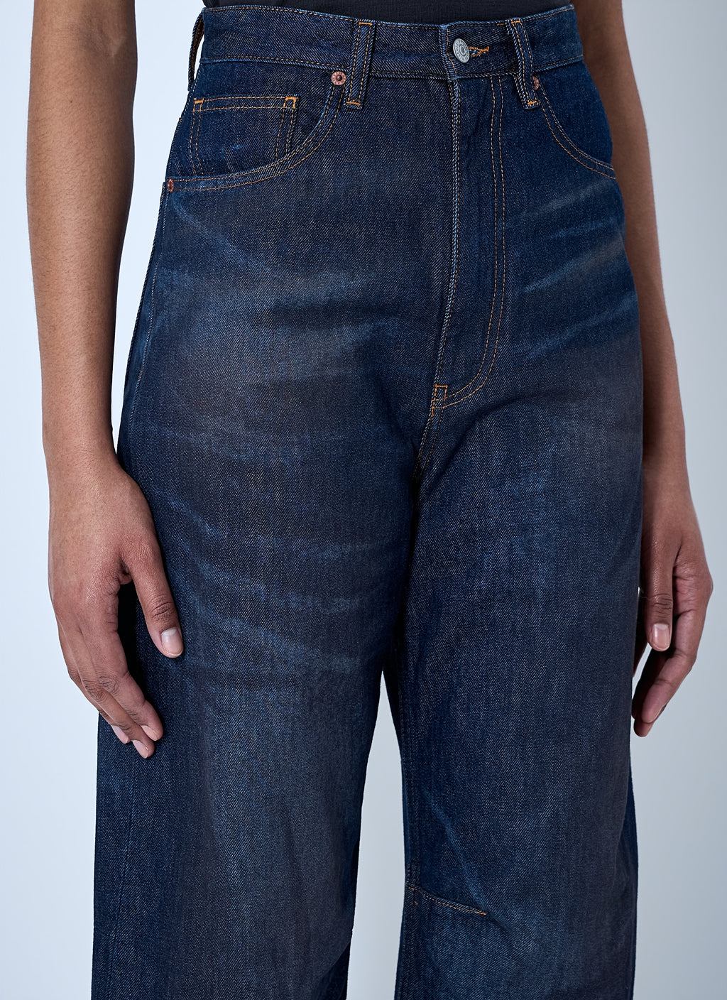 Wide-Leg Denim Trousers