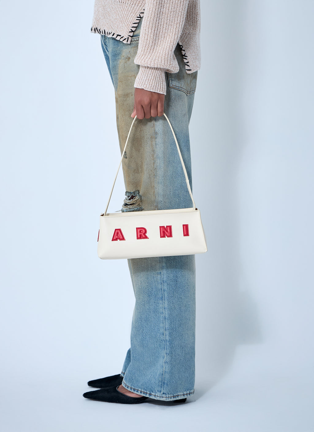 Leather Baguette Musuem Shoulder Bag