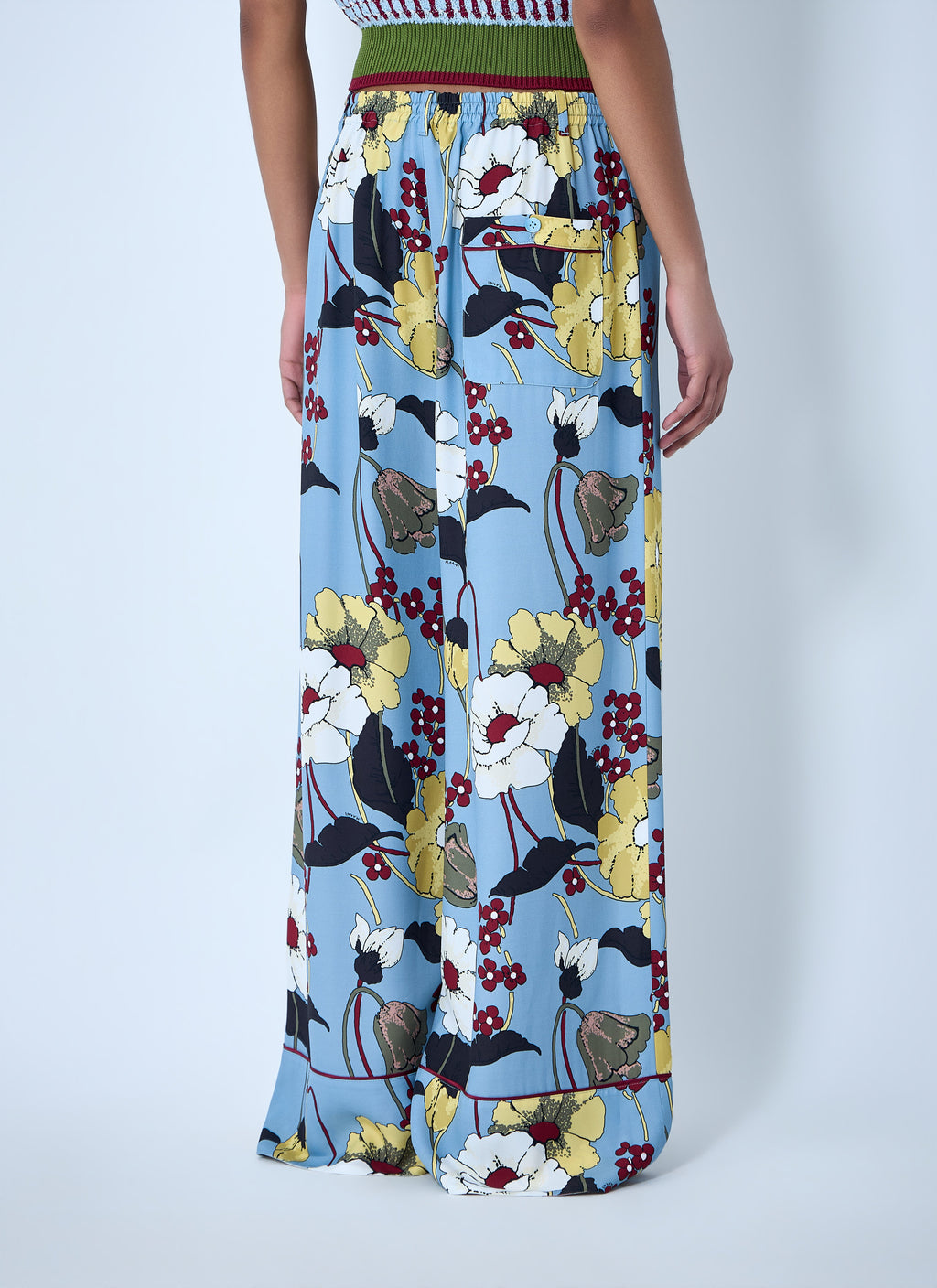 Wide-Leg Floral Trousers
